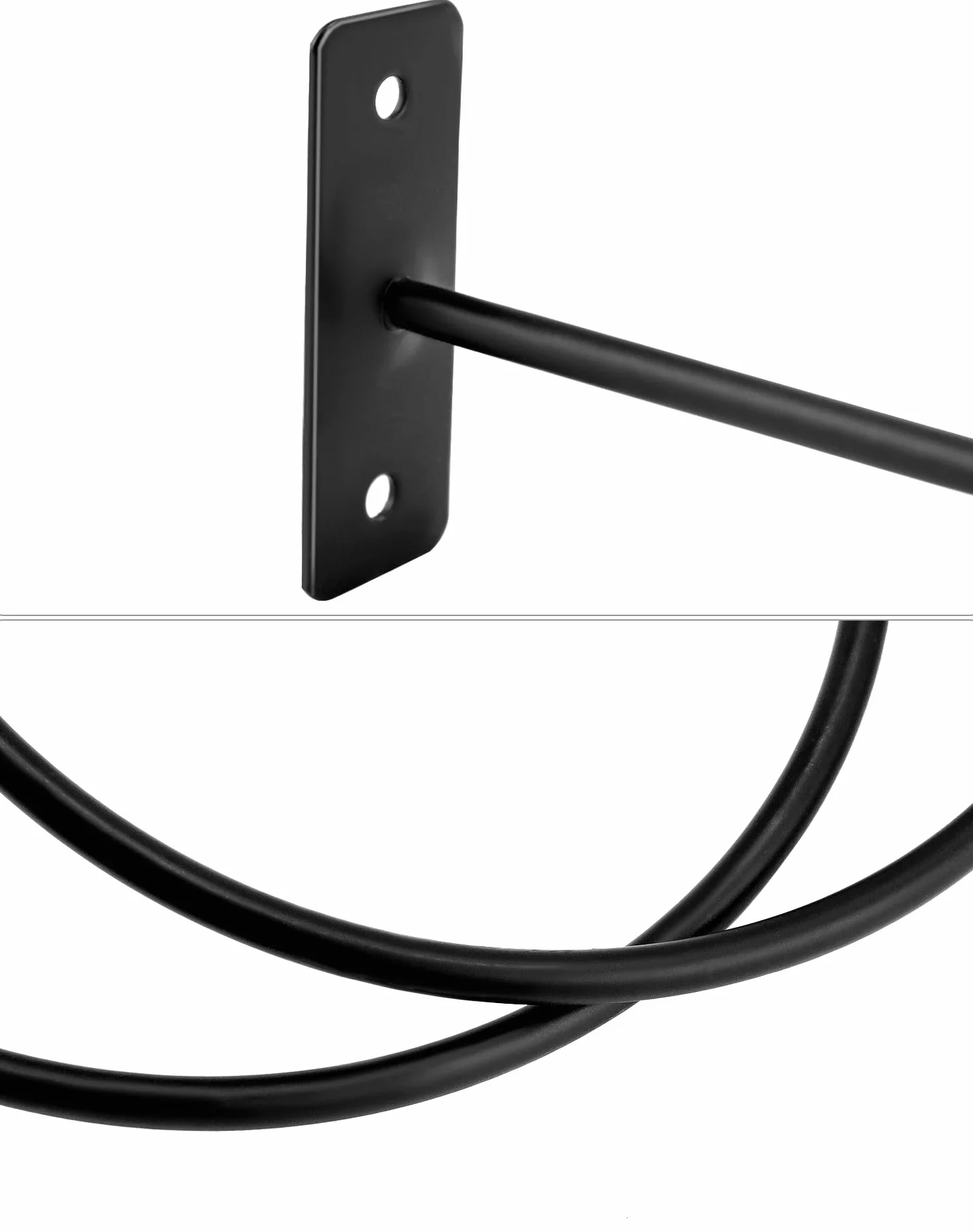 QWORK® 8 Piezas Soporte de Pared para Bolas de Metal, Soporte de Pared de Bola Montada, Negro, para Baloncesto, Balones de Fútbol, Voleibol y Más