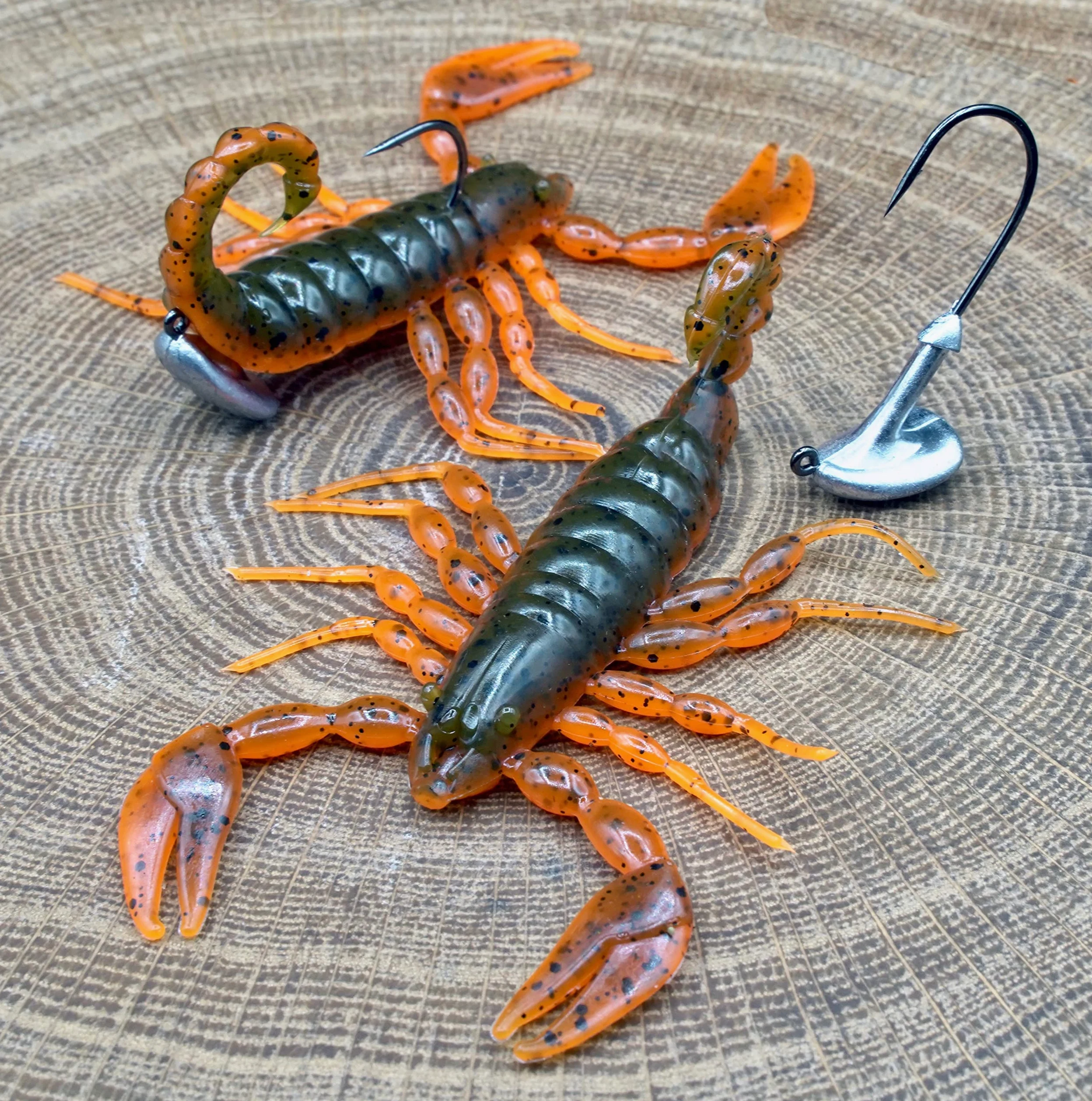 FRESHBAITZ Scorpion Sampler Kit | Señuelos de pesca de plástico suave para boca grande de agua dulce y lubina de boca pequeña, paquete de aparejos de pesca