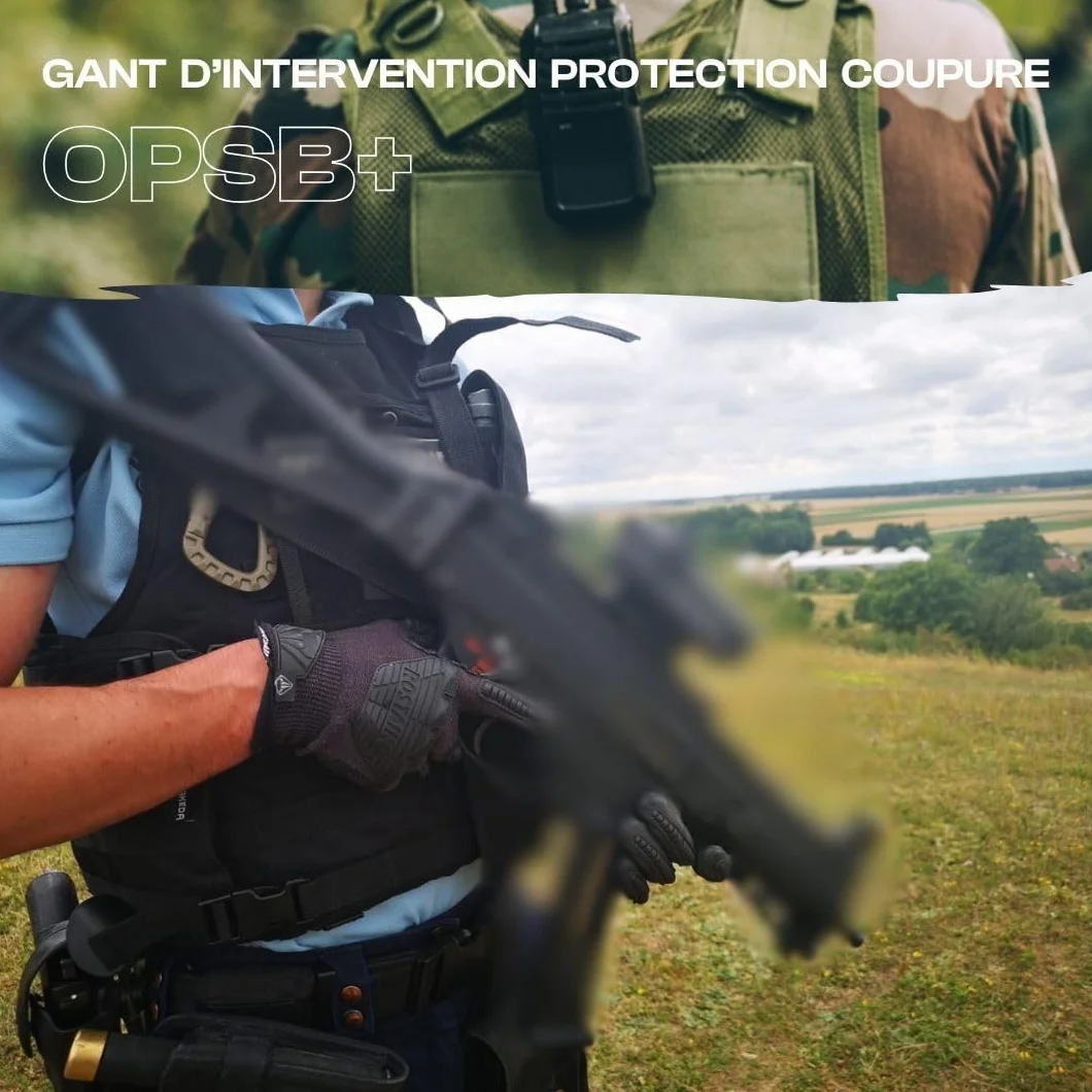 ROSTAING Guantes tácticos OPSB+ Par de intervención reforzados anticorte compatibles táctiles Airsoft Paintball Caza