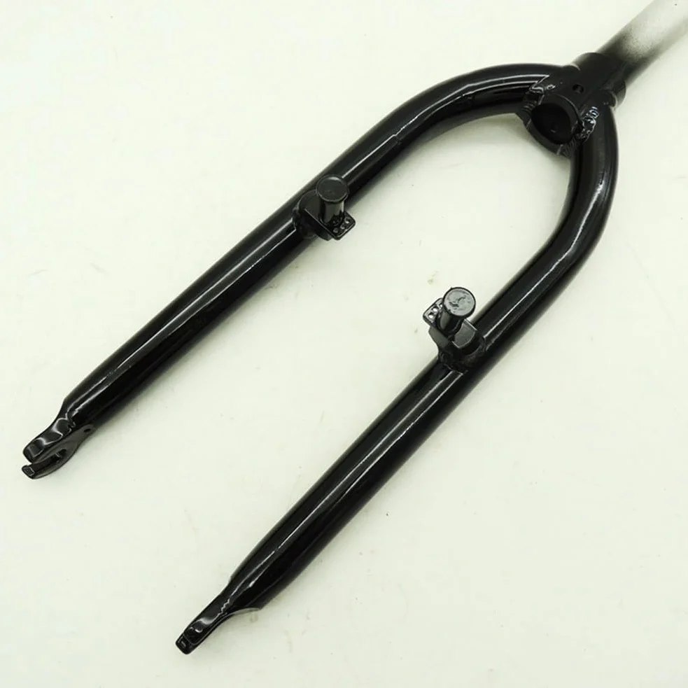 Horquilla delantera de bicicleta plegable de aleación de aluminio de 20 pulgadas con freno en V, tubo superior de 28.6 mm x 170 mm, horquilla de suspensión ligera para ruedas de 20 pulgadas (negro)