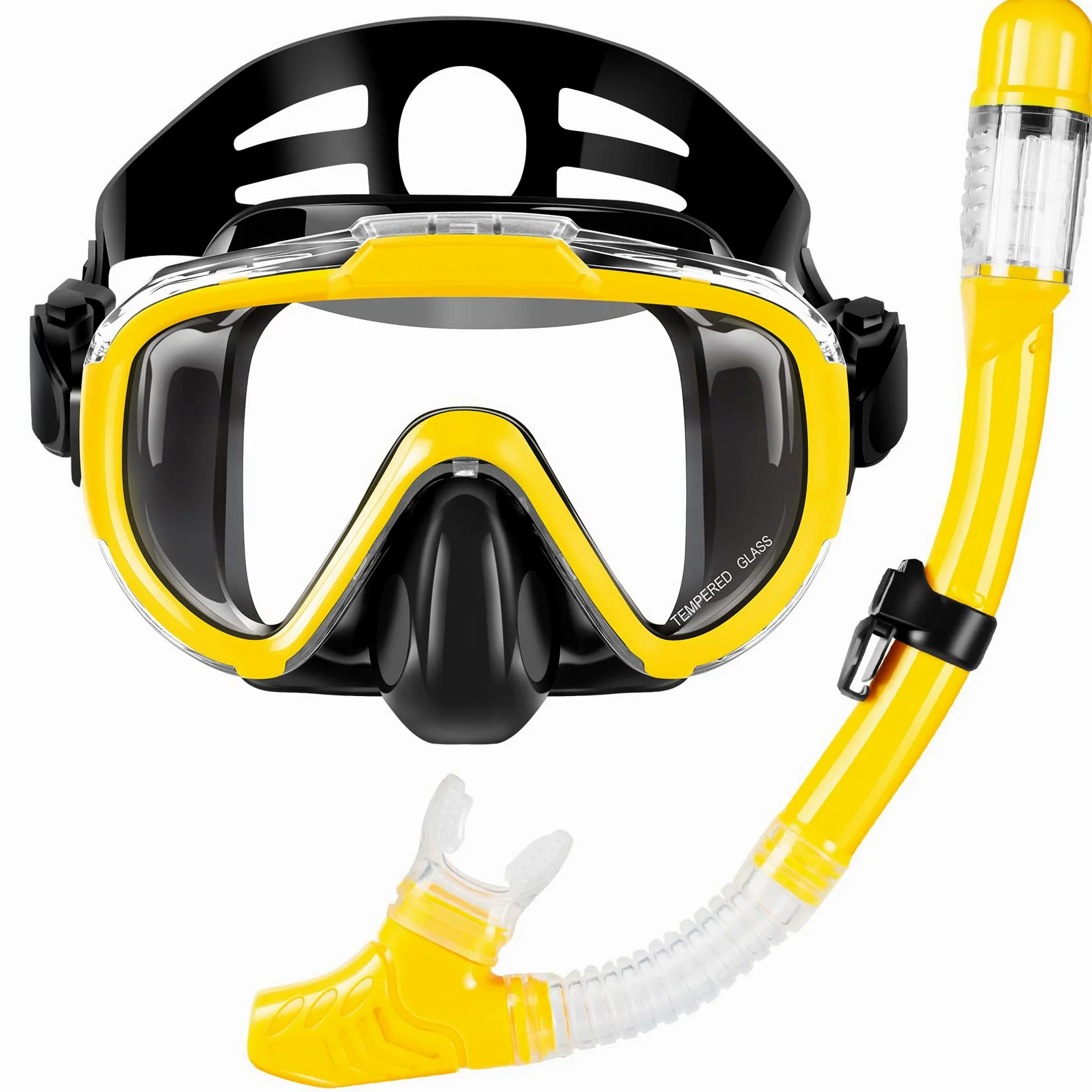 Zipoute Snorkel - Juego de esnórquel, Equipo de esnórquel para Adultos, Lente panorámica antifugas y antivaho, Juego de esnórquel Ajustable para Adultos, Kit de esnórquel de Buceo y natación