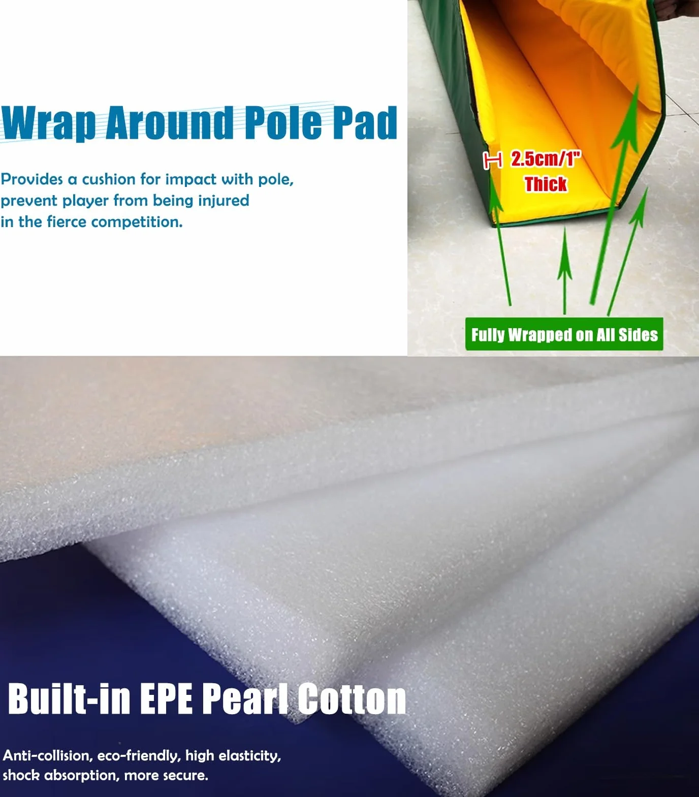 Cubierta acolchada universal impermeable de PVC para patio, sótano, resistente a los impactos, para mayor seguridad para los niños