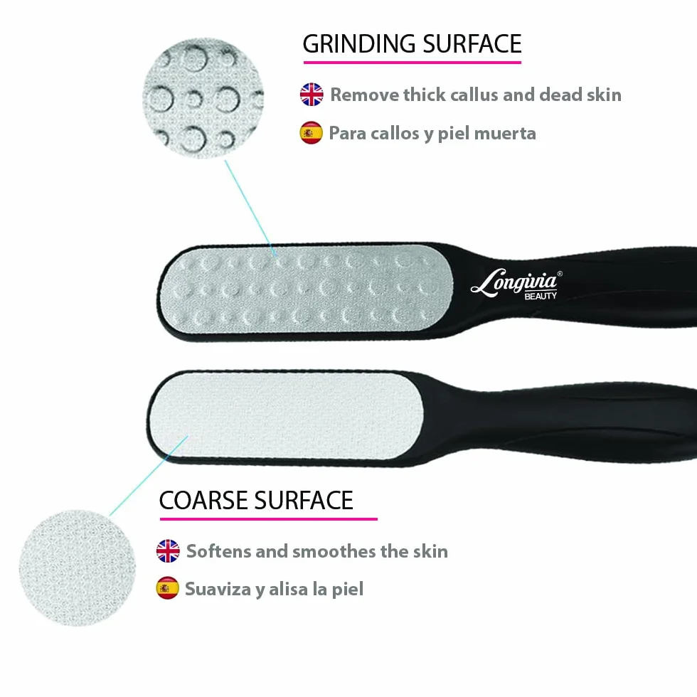 Lima para Pies Profesional de Acero Inoxidable Quitador de Callos Manual Pedicura Exfoliante