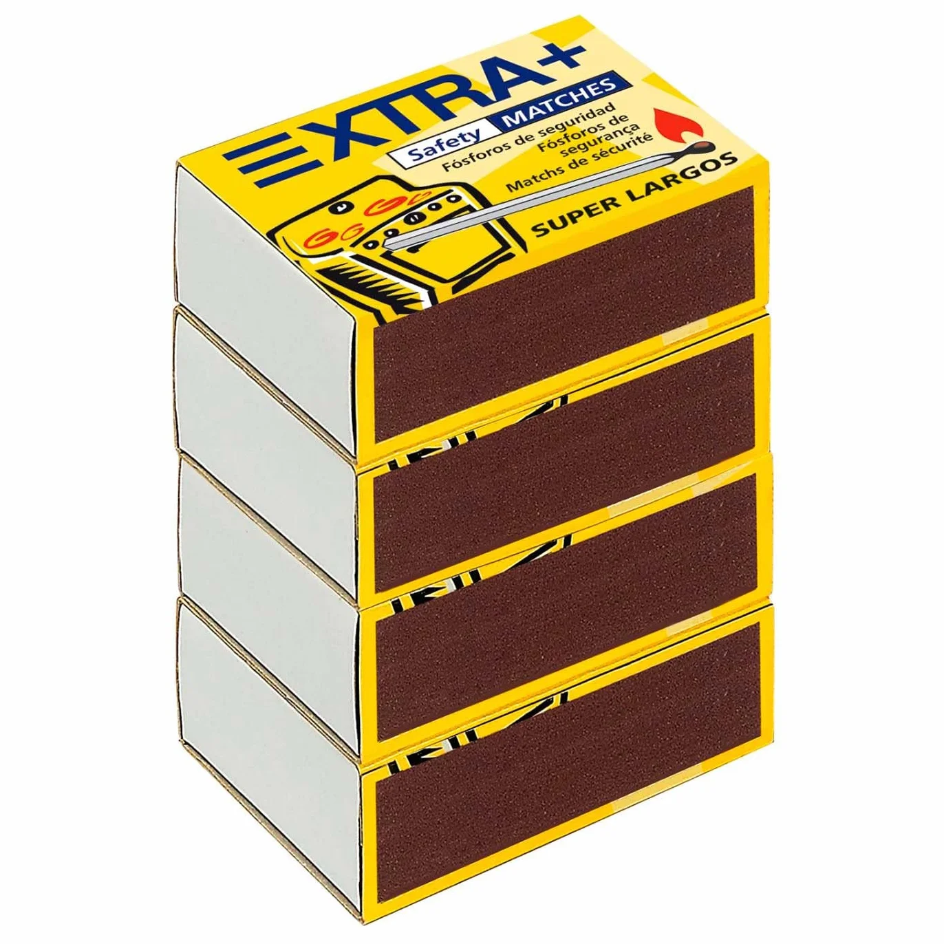 Acan Tradineur Pack de 400 cerillas de seguridad super largos 5,5 cm para cocinas barbacoas chimeneas estufas