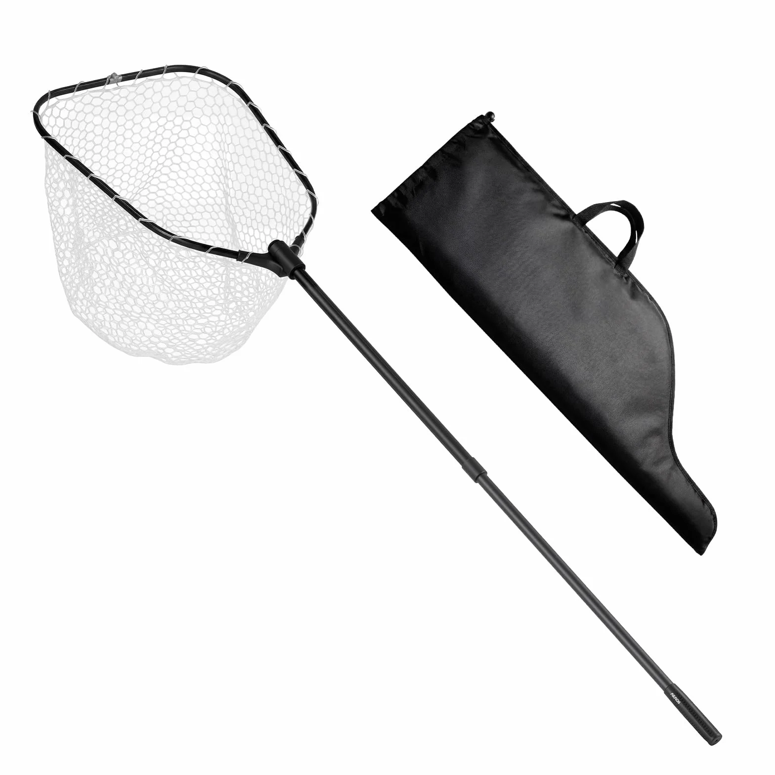 VEVOR Red de Pesca de Aluminio, Red de Aterrizaje de Peces con Malla de Silicona Suave y Mango Telescópico de PE, Ligera y Resistente, Sacadera Soporta hasta 13,6 kg, para Kayak, Barco, Orilla