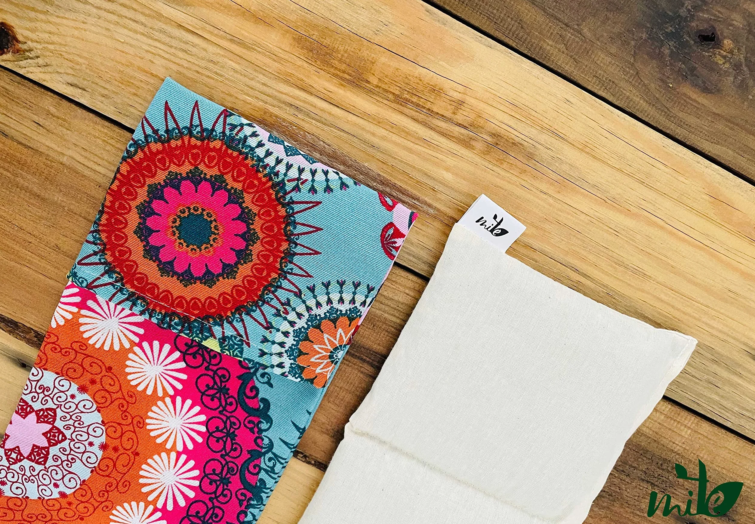 Saco térmico de semillas y lavanda Mandala turquesa 50cm x 15cm