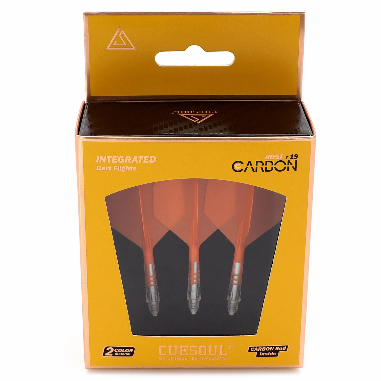 CUESOUL Rost T19 Eje de dardo Integrado de Carbono y Forma estándar de Vuelo, Juego de 3