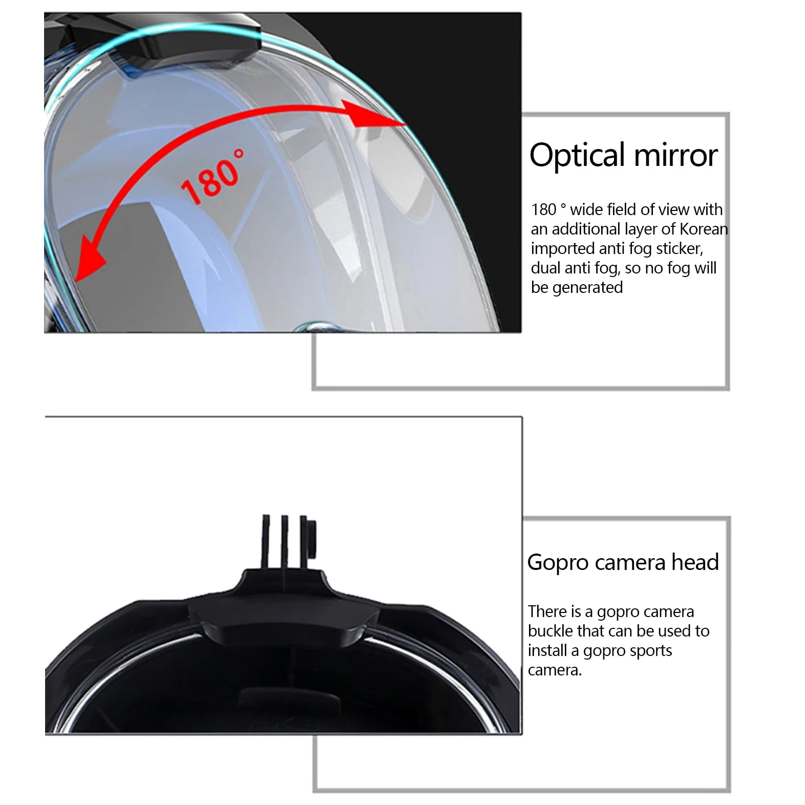 Máscara de snorkel de cara completa, panorámica de 180 °, máscara de snorkel de doble tubo con soporte de Cámara extraíble, máscara de pulmón de agua antiniebla para adultos C,L/XL