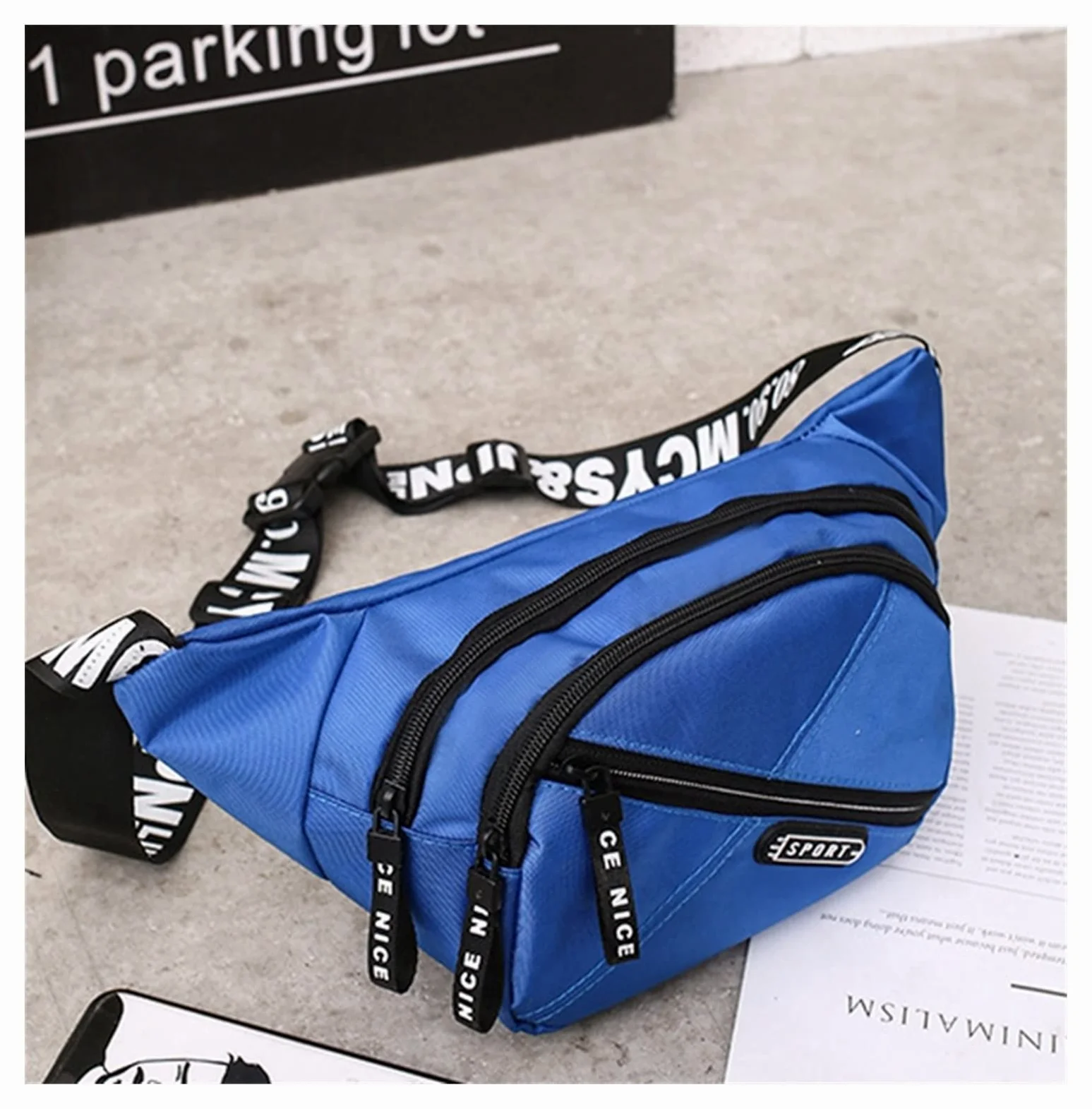 Unisex Fanny Pack Canvas Fashion Letting Cinturón de Cintura Bolso Crossbody Crossbody for Hombres Mujeres (Color : White)