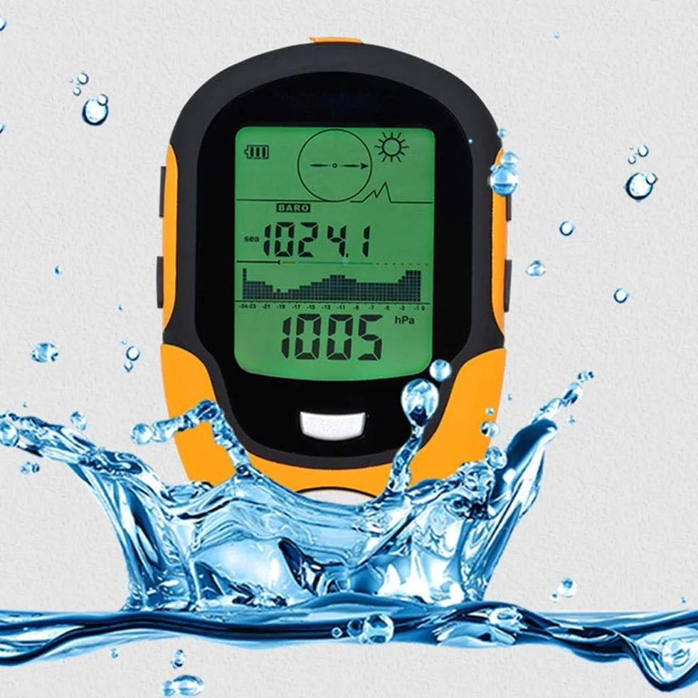 MAGT Brujula Digital Altimetro Digital Brujula Altimetro, SUNROAD Altímetro Digital multifunción para montañismo al Aire Libre FR500 Barómetro de Pesca con brújula(Amarillo)