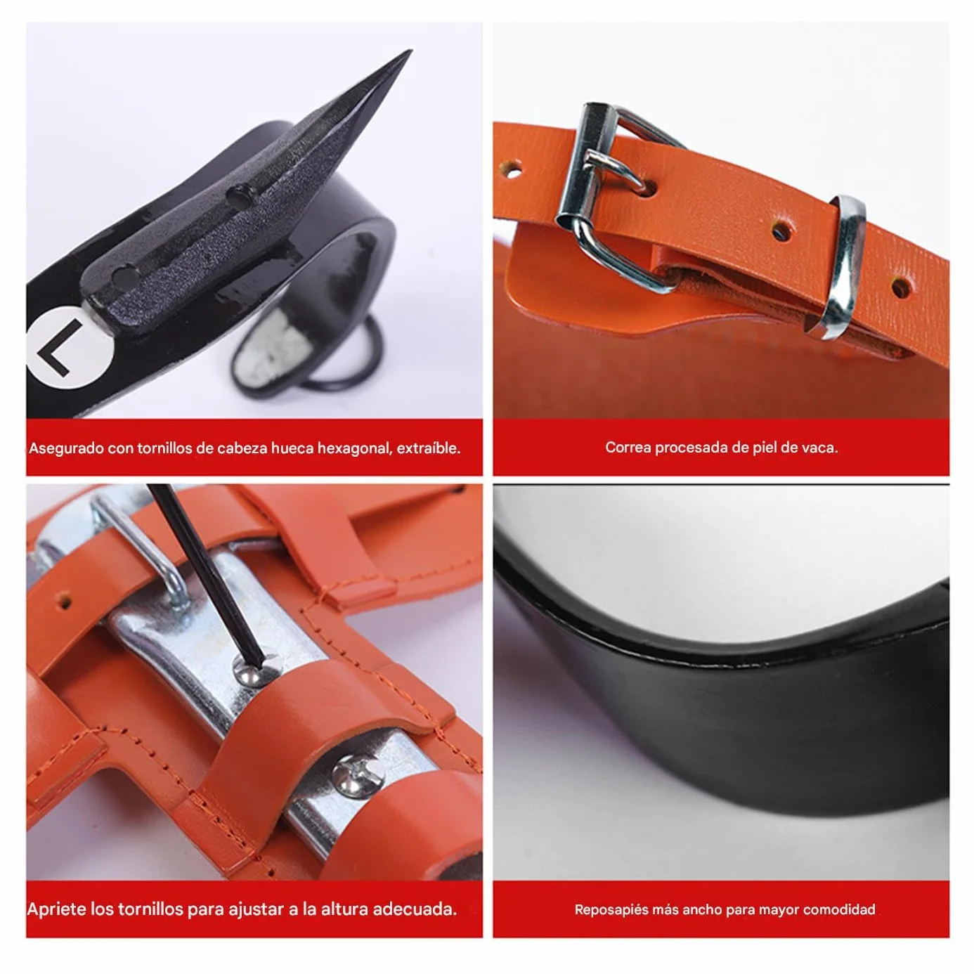 Genérico Espuelas para Trepar Árboles | Picos para Escalada De Árboles Actividades Exteriores - Ergonómico Altura Ajustable Accesorio De Recreación Al Aire Libre para La Poda El Corte La Gestión De
