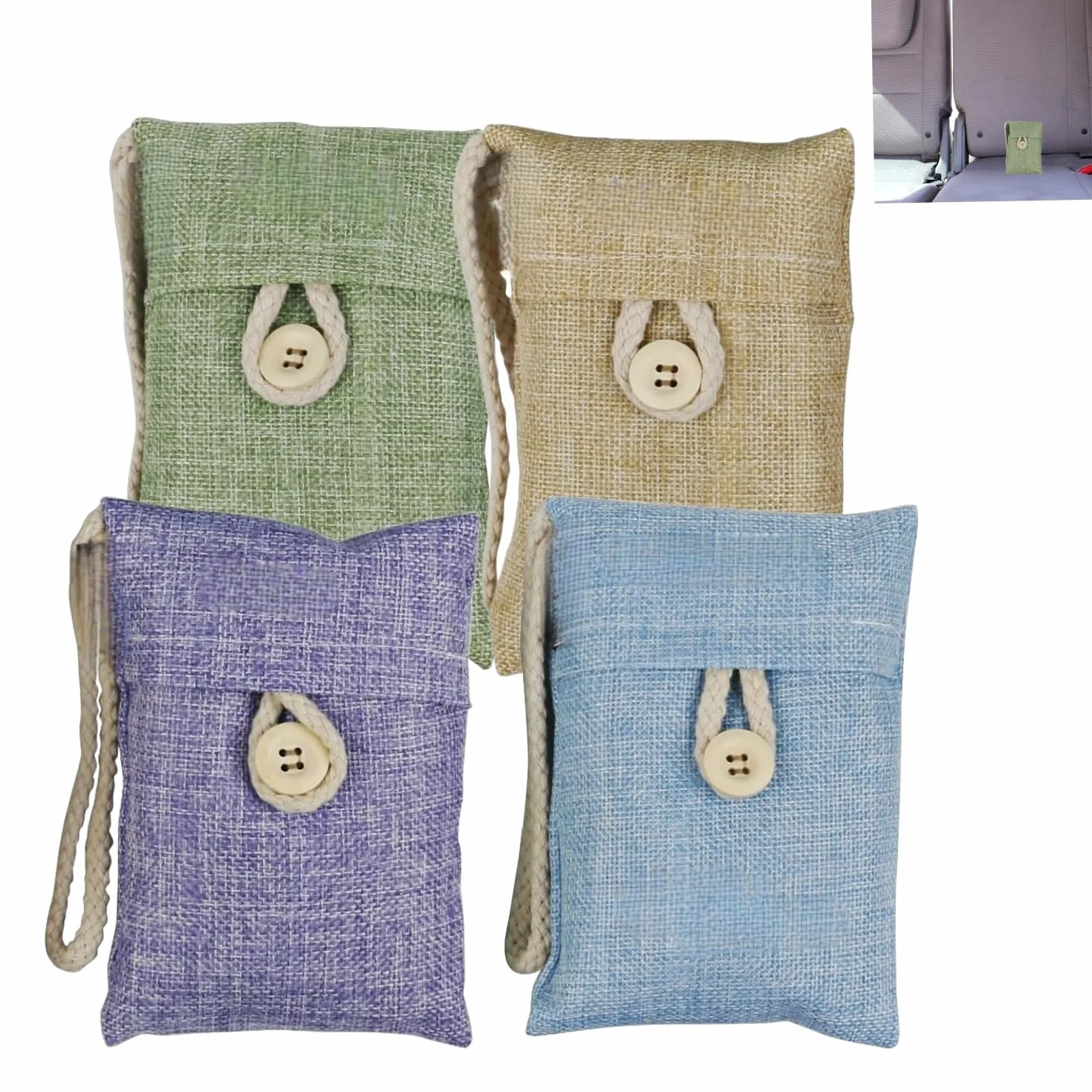 Bolsas de carbón activado 4 Piezas 100g Elimina los Olores Purificador Deshumidificador para Zapatos Coche