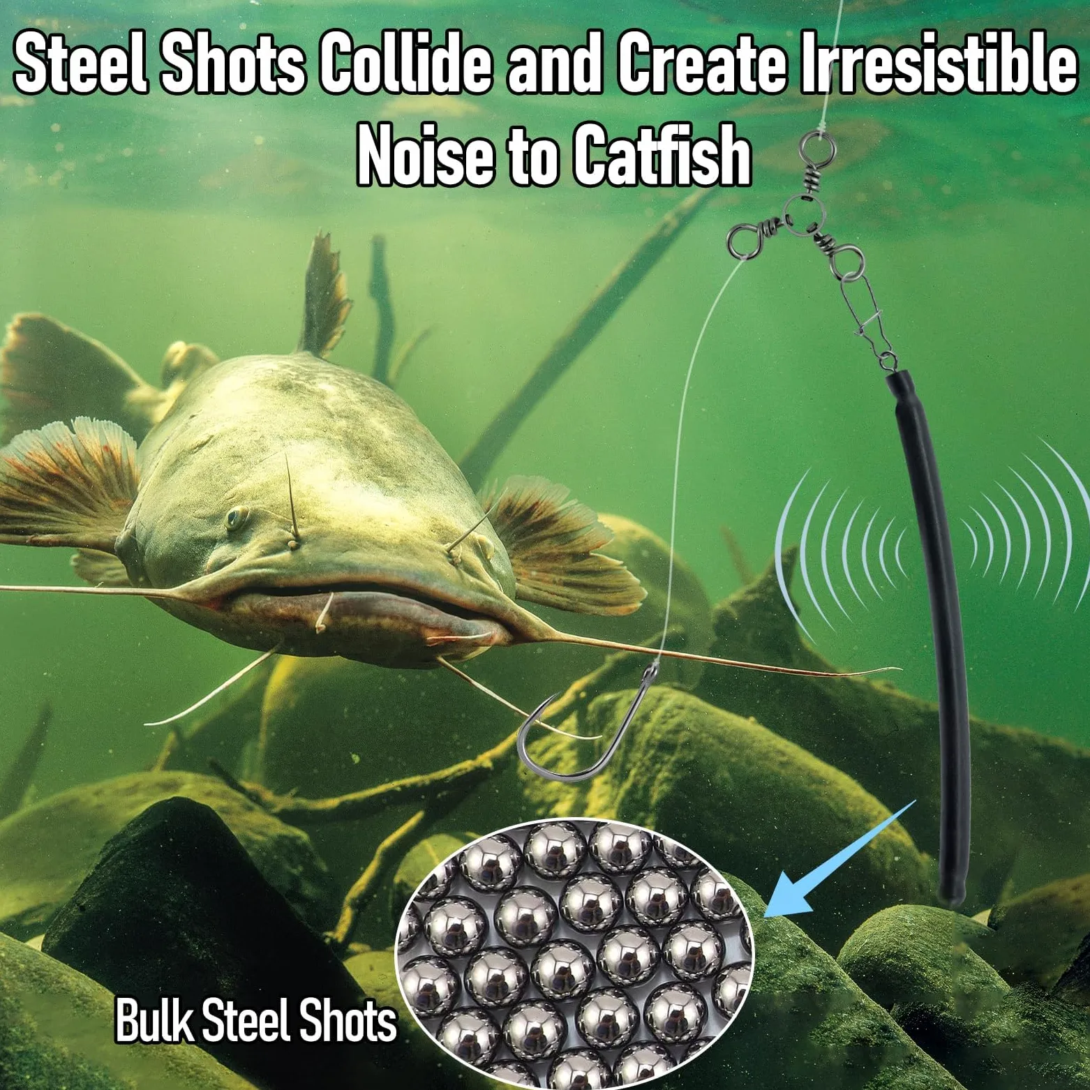 Dr.Fish Paquete de 6 pesos de arrastre para pesca de gato, peso a la deriva, plomos de pesca de agua dulce, búsqueda inferior, palo deslizante, equipo de aparejos de bagre, 6 onzas