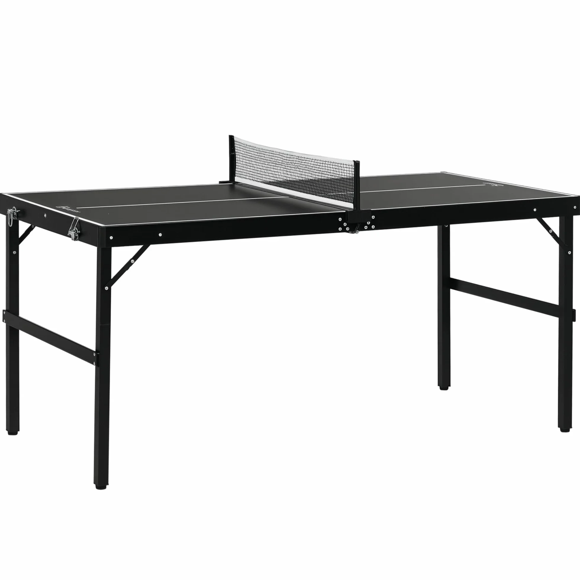 SPORTNOW Mini Mesa de Ping-Pong Plegable Mesa de Ping-Pong Mesa de Ocio con Red de Ping-Pong Mango Juego de Ping-Pong Juego de Interior para el hogar Aluminio Negro