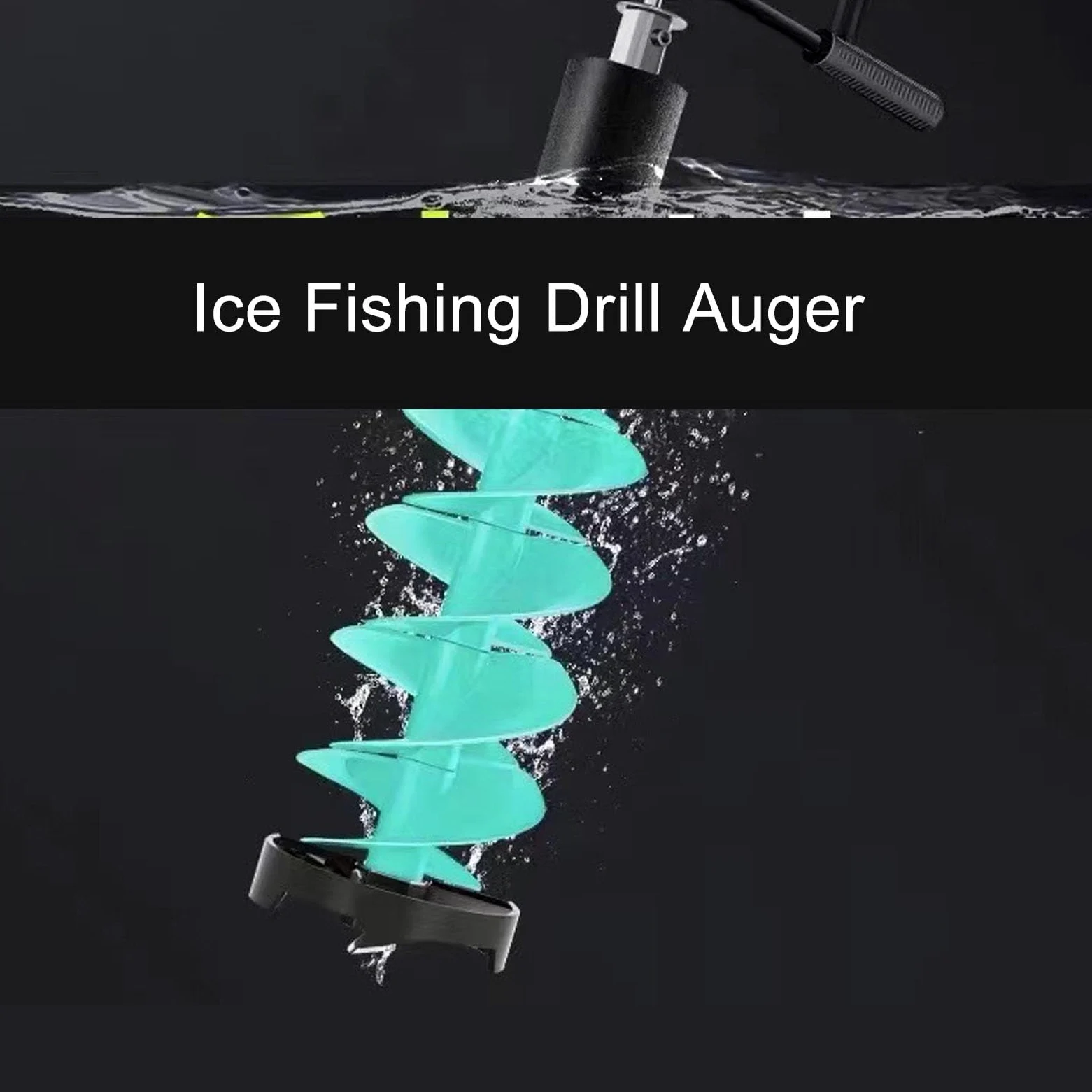 Taladro Eléctrico de Nailon Resistente con Cuchillas de Acero, Diámetro de 6 Pulgadas para Entusiastas de la Pesca en Hielo, 28 Pulgadas de Largo