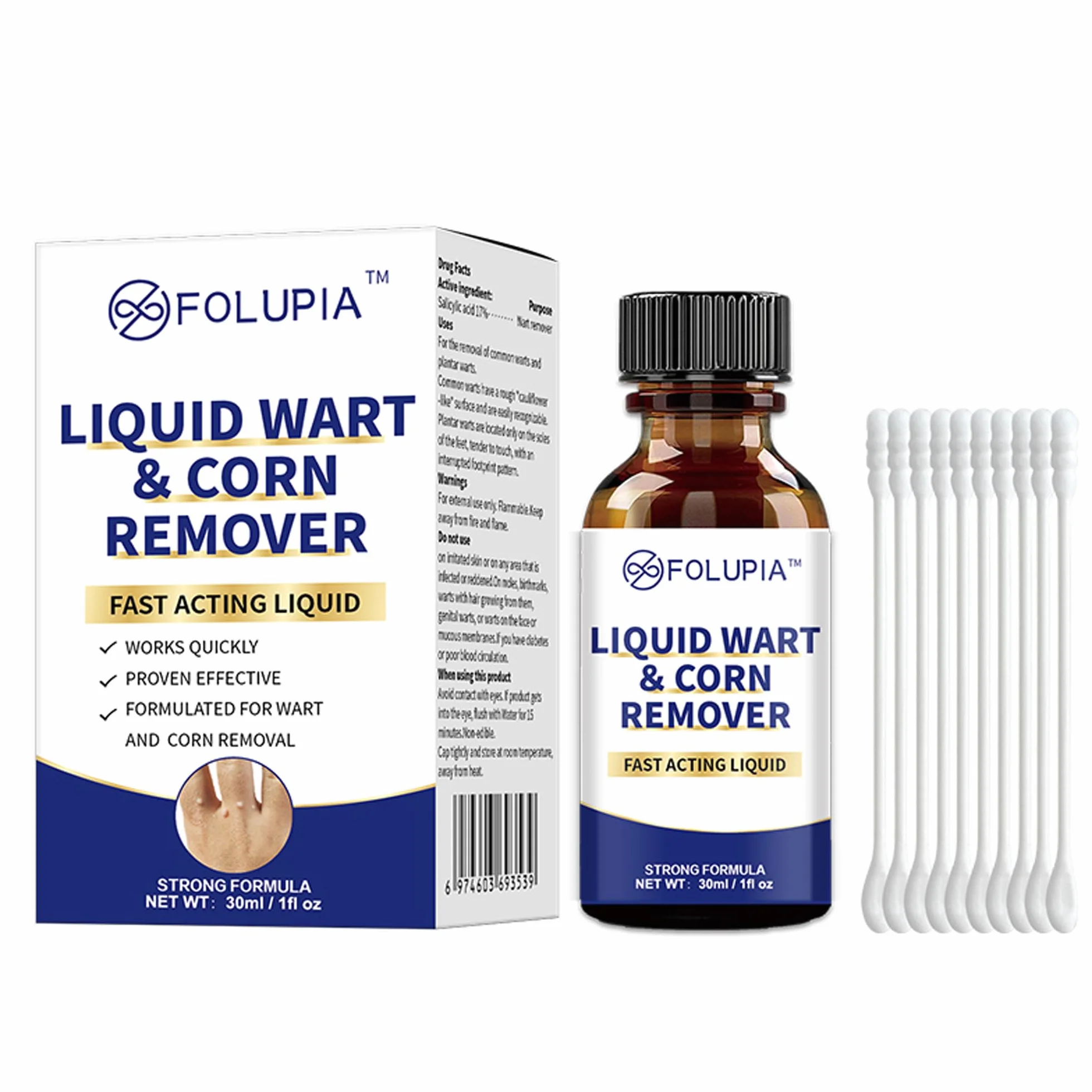 Eliminador de verrugas y lunares 30ml líquido para cuerpo y manos