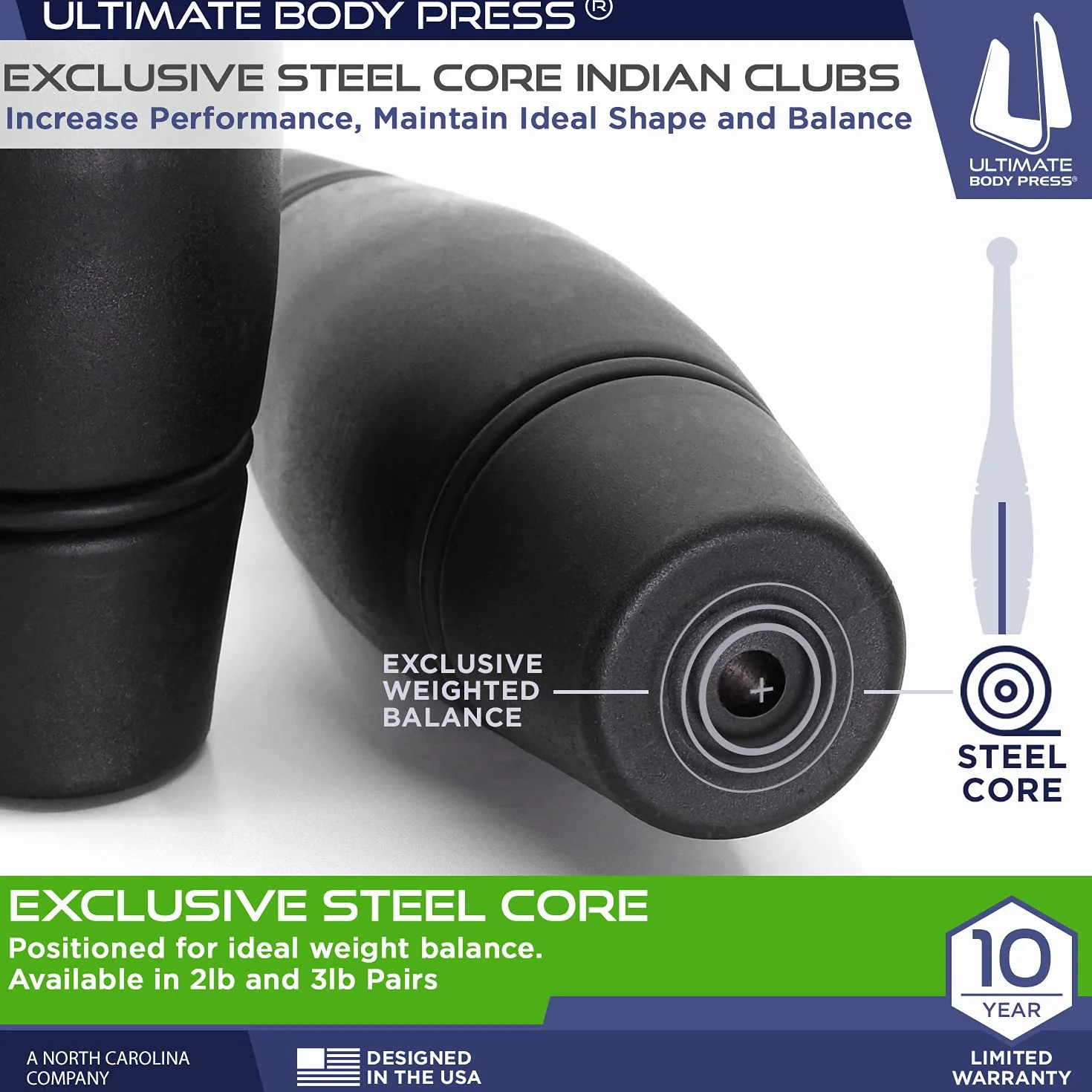 Ultimate Body Press Indian Clubs Pares 1 Libra 2 Libras 3 Libras