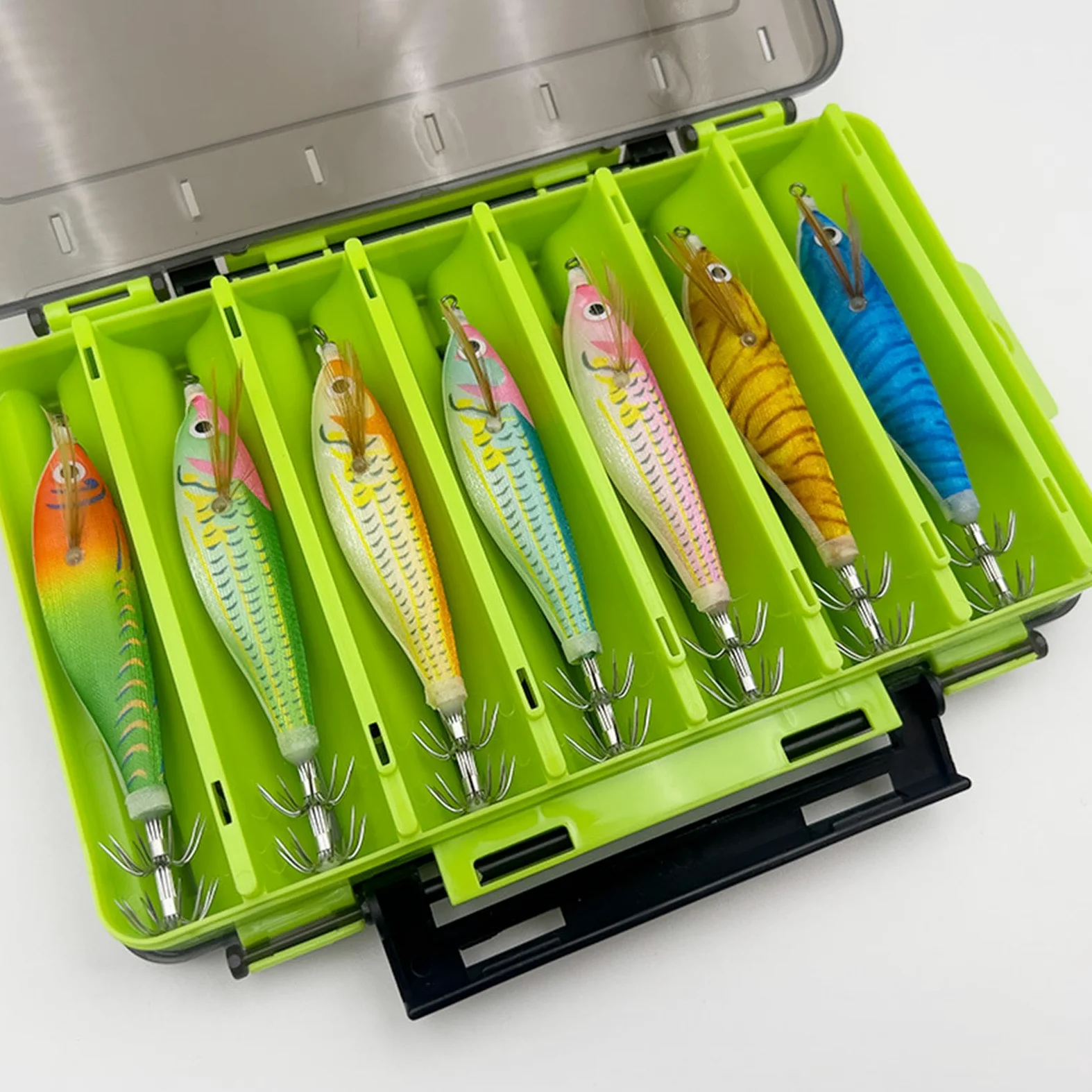 14 Unids Pesca Calamar Señuelo Gancho Calamar Jigging Gancho Camarón Jigs Señuelos de Pesca para Agua Salada y Agua Dulce Cebos Artificiales Duraderos para Pulpos