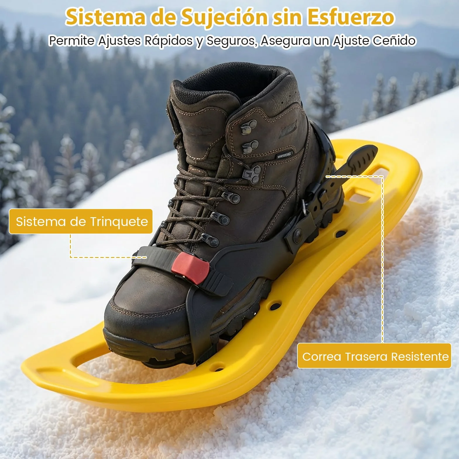 GYMAX Juego de Raquetas de Nieve, Raquetas Ligeras con Bastones Ajustables de Aluminio, Antideslizantes, con Bolsa de Transporte, Equipo de Montaña para Caminar en la Nieve para Niños