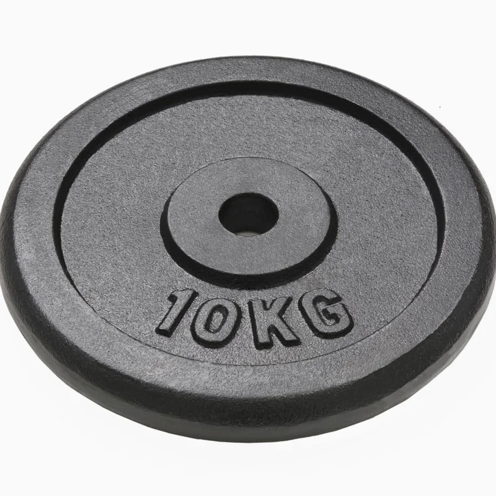 Juego de 2 discos de pesas de hierro fundido de 30 mm de diámetro, 2 x 10 kg