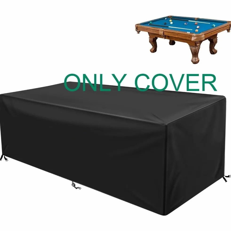 Funda para mesa de billar de 8 pies, tela Oxford 600D impermeable, hebillas resistentes al viento y cordón