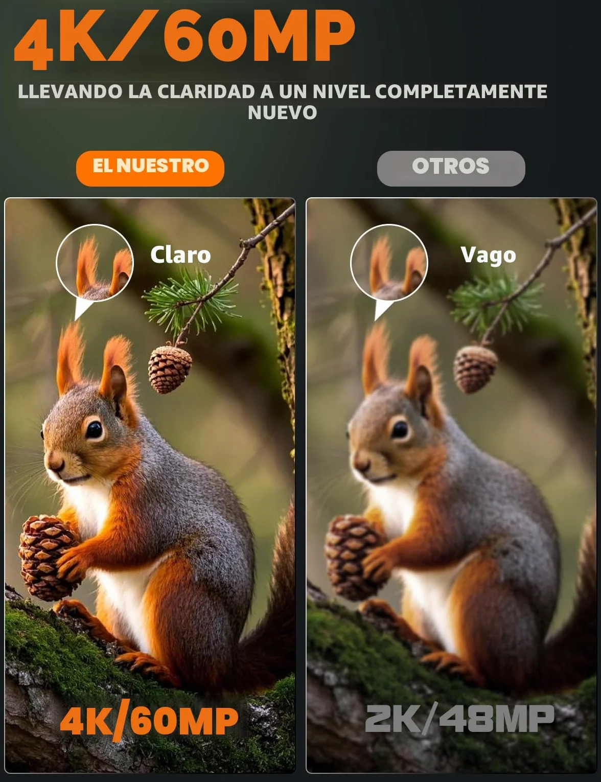 Cámara de Caza Solar WiFi 4K 60MP con Batería Recargable de 5200 mAh, Camara Fototrampeo con Visión Nocturna, 0.1s Tiempo de Activación, IP66, Observación de Animales, con Tarjeta SD de 32GB