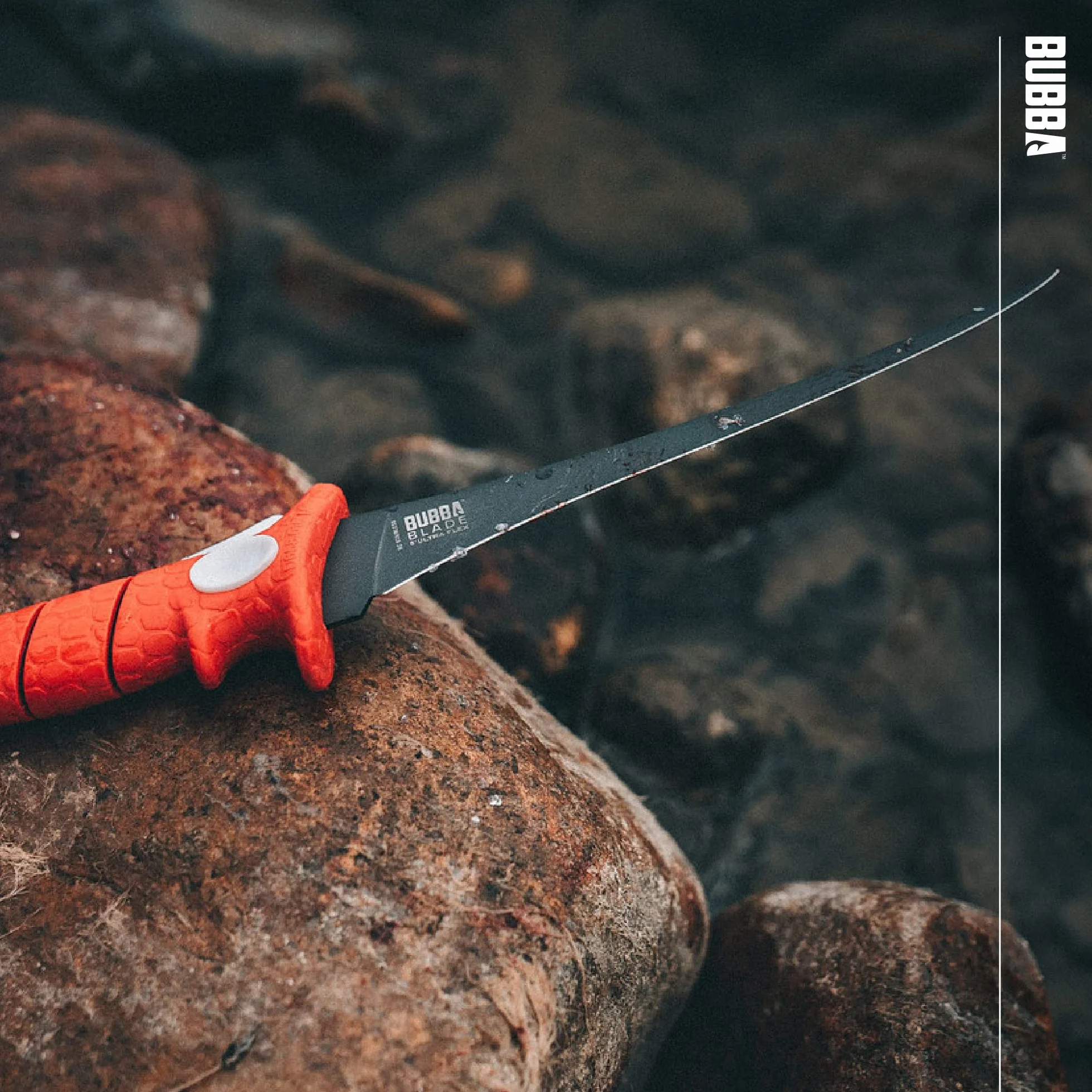 Cuchilla de acero inoxidable antiadherente con mango antideslizante para pesca, barcos y caza