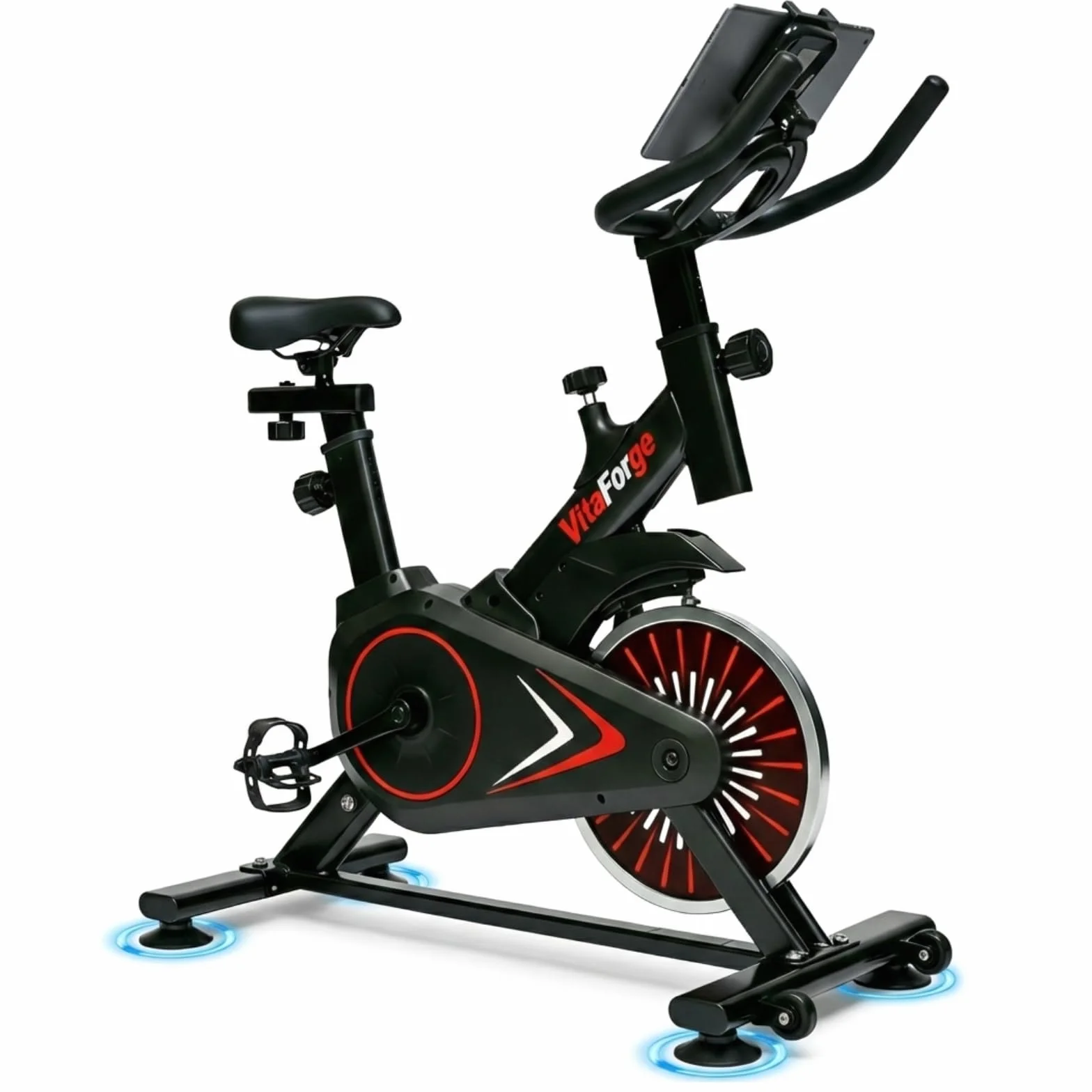 Bicicleta estática silenciosa para uso doméstico,con resistencia magnética ajustable y altura regulable,soporte para tableta, gran capacidad de carga,portátil,bicicleta de fitness para jóvenes