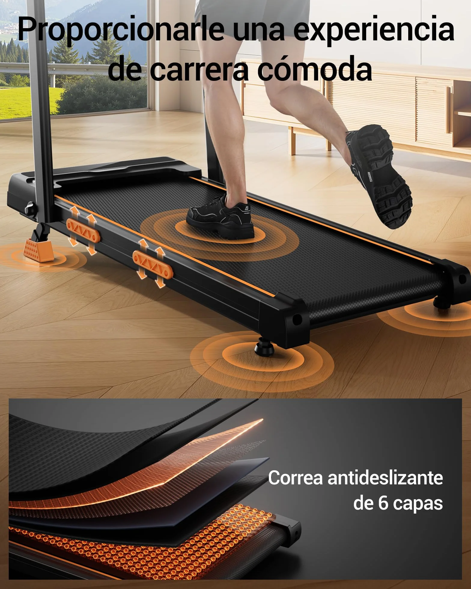 LONTEK 3.0HP Cinta de Andar Plegable 16%, 10KM/H Walking Pad 159 KG | Caminadora Para Casa, LED y Mando, 6 in 1 Cinta de Correr Inclinada con Asas， Ultrasilenciosa, Ideal Para Oficina