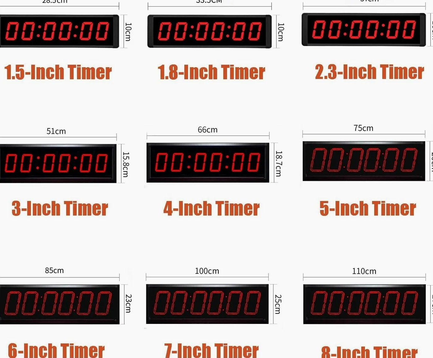 Temporizador de competición de 6 dígitos con botón de cronómetro, Temporizador de intervalos de Entrenamiento físico, Reloj de Pared Digital LED, Ideal para Gimnasio, Juegos, Carreras de Vel