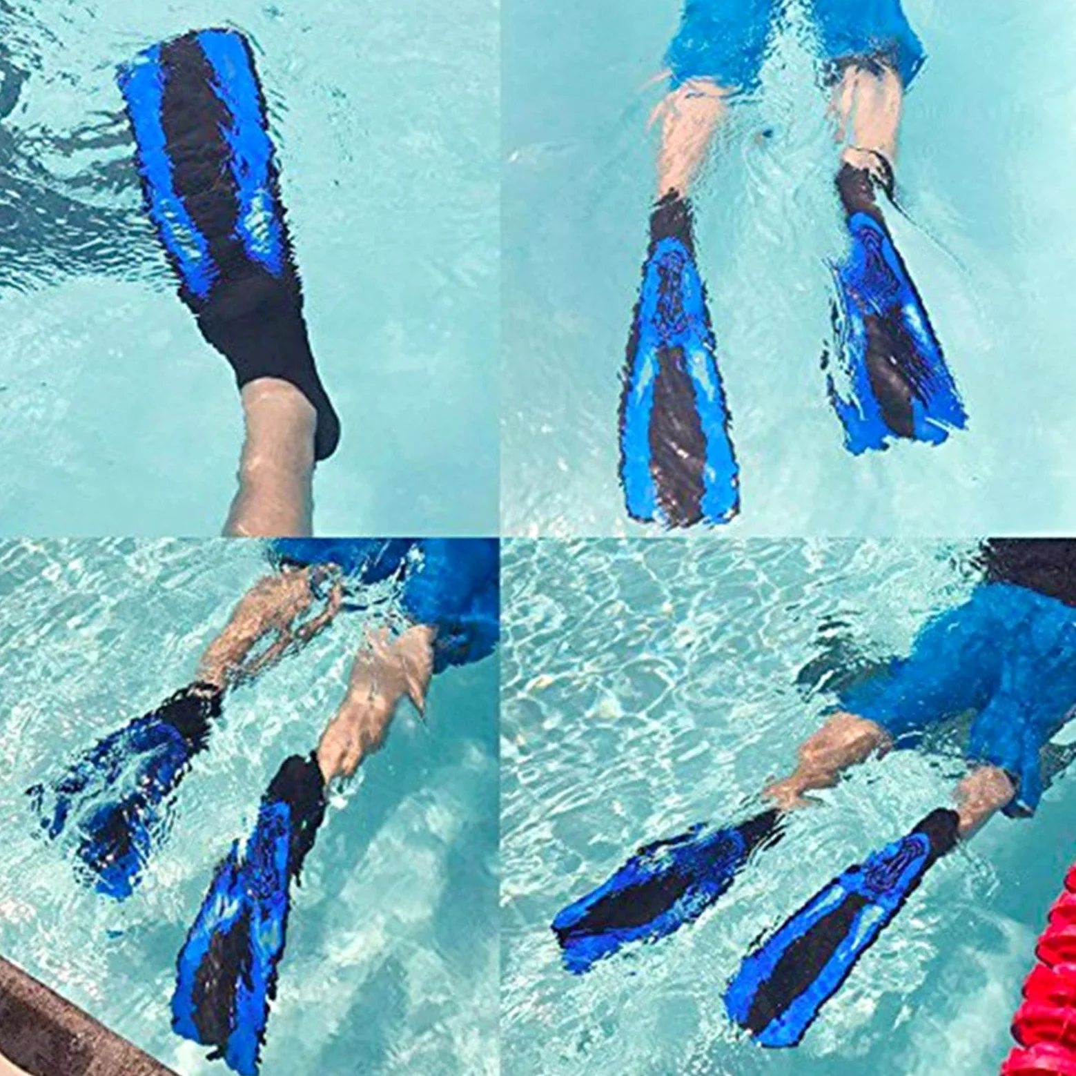 Aletas de natación, aletas descalzas para adultos, par ajustable para principiantes y confirmados al aire libre