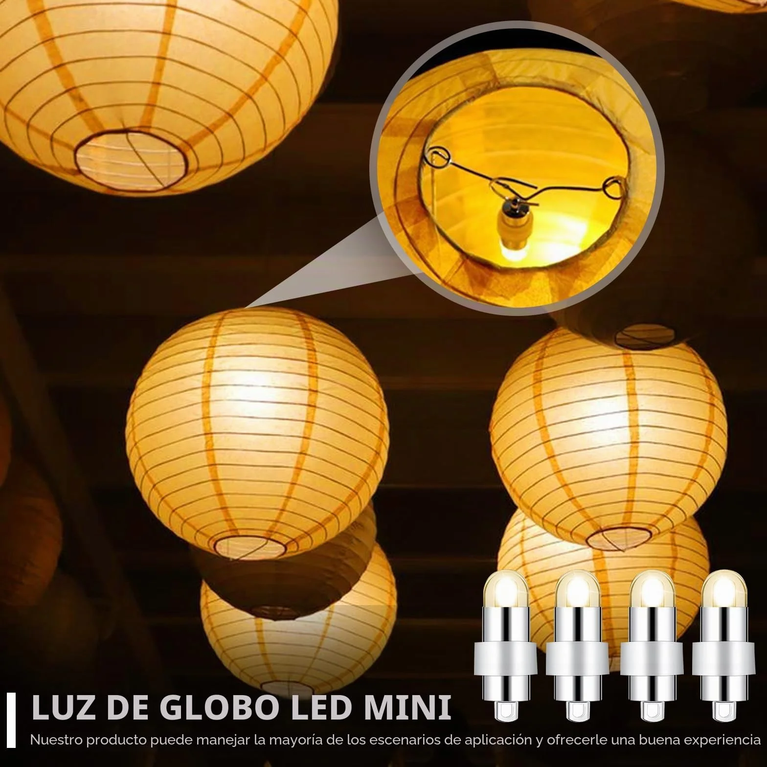 Mini globos LED resistentes al agua, paquete de 40, blanco cálido para bodas y fiestas
