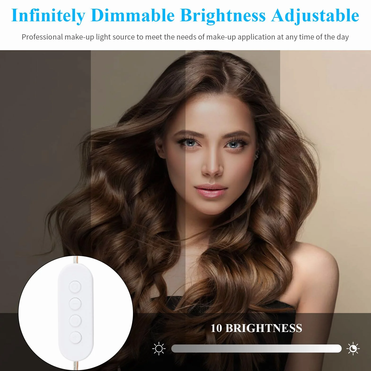 Luces LED de Espejo 5M 60 LED 3 Colores Ajustable Maquillaje Tocador Armario