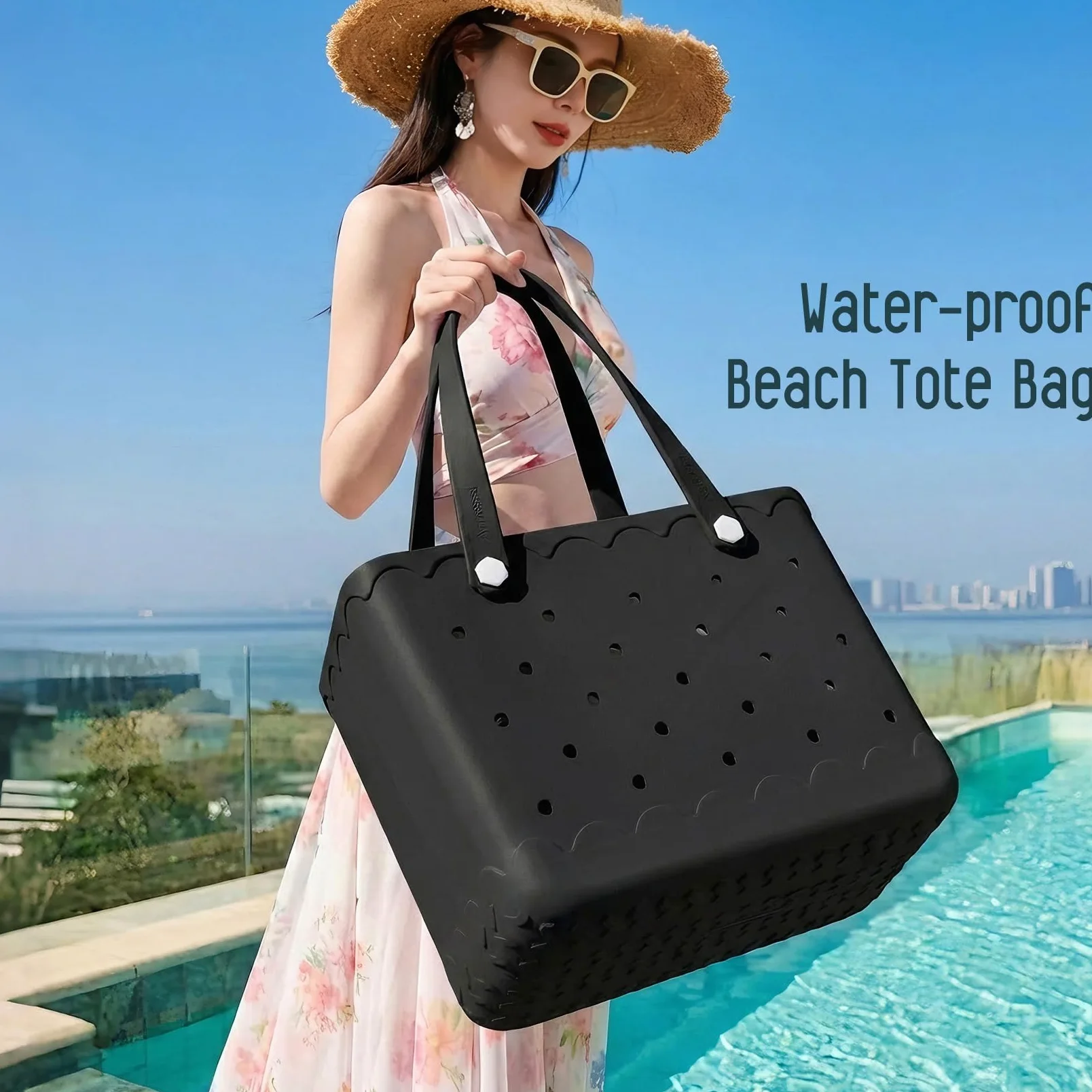 Bolsa de goma para playa, impermeable, a prueba de puntas, para playa, barco, piscina, deportes
