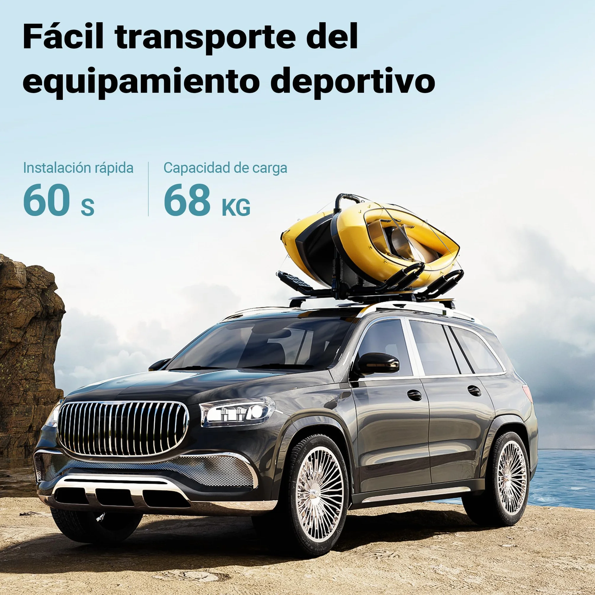 WilTec Soportes Techo para Kayaks Lanchas Canoas Portakayaks con Espuma