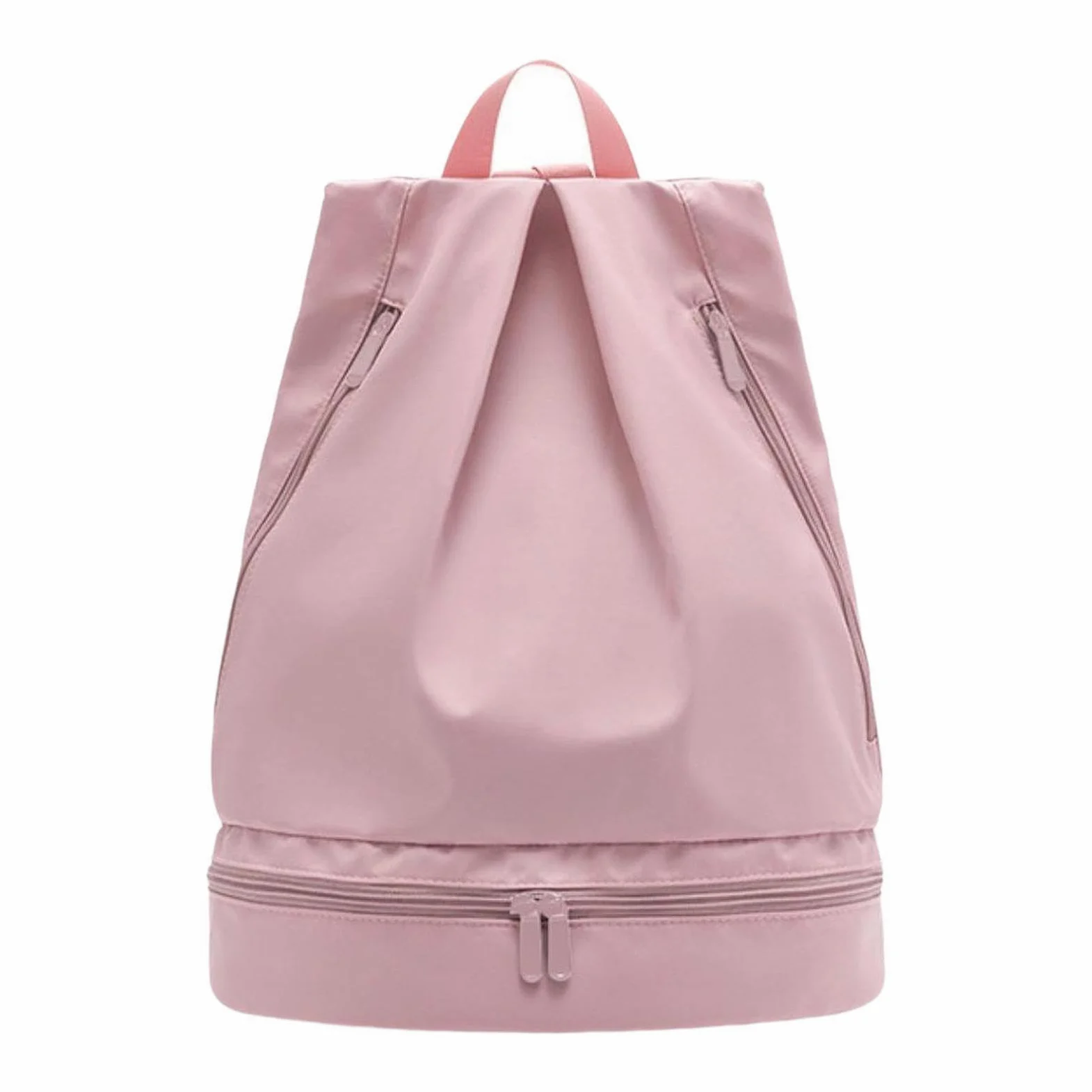 Mochila con Cordón Ajustable, Mochila de Natación con Bolsillo Organizador para Ropa Mojada, Bolsa de Lona Deportiva, Mochila para Viajes Y Actividade, Pink L