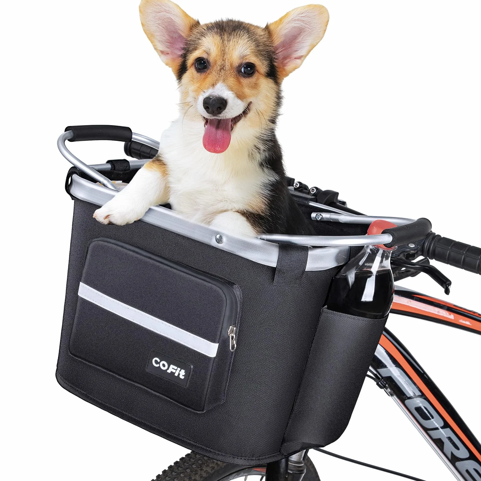 COFIT Canasta de Bicicleta Plegable, Canasta de Manillar de Bicicleta Multiusos Extraíble para Porta Mascotas, Bolsa de Compras, Bolsa de Viaje, Camping al Aire Libre