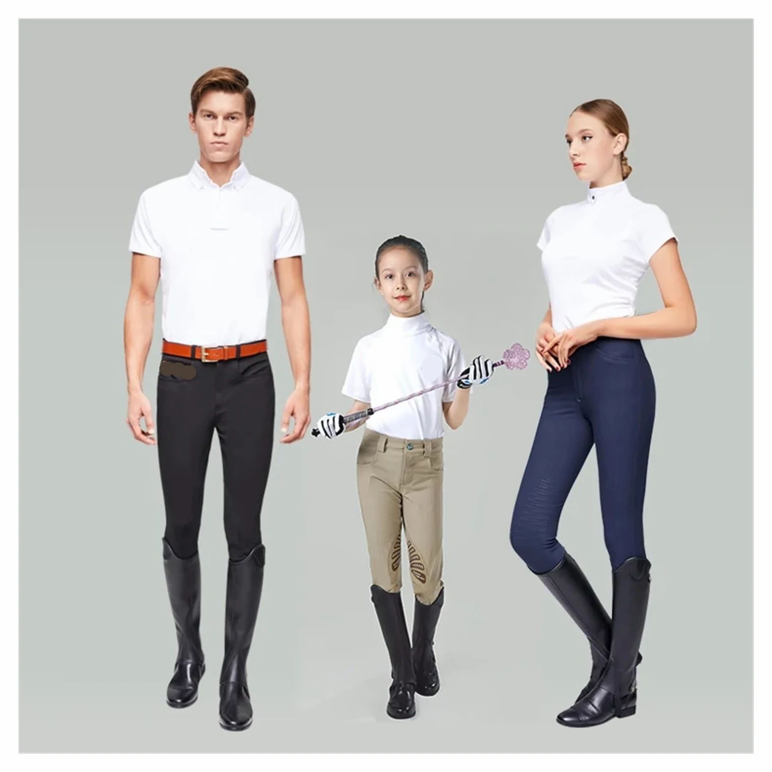 Equitación Media Chaps Polainas de equitación unisex Flexi cuero for mujer y hombre