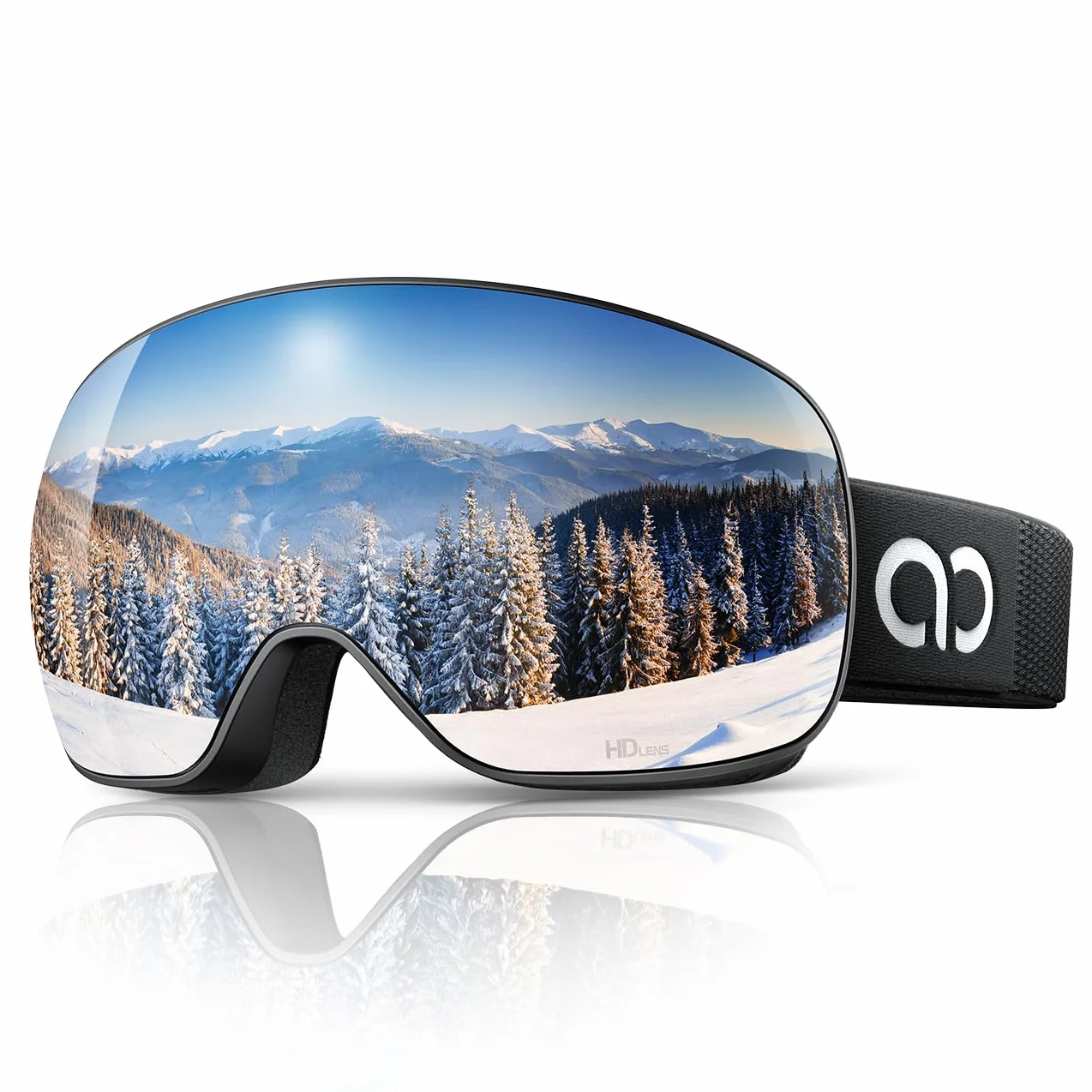 Lamicall Gafas de Esquí Hombre, Gafas Ski OTG HD Lente Esférica Antivaho Patentado UV400 Protección