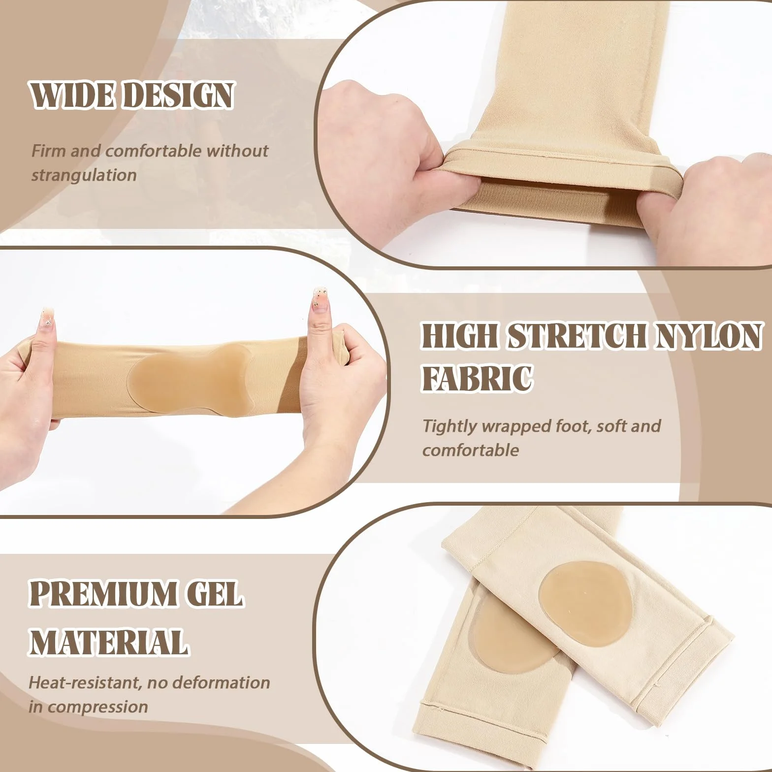 2 pares de calcetines protectores de talón con almohadilla de gel, manga acolchada para el tendón de Aquiles maleolar, calcetines acolchados para patinaje artístico, rodillos, botas, zapatos,
