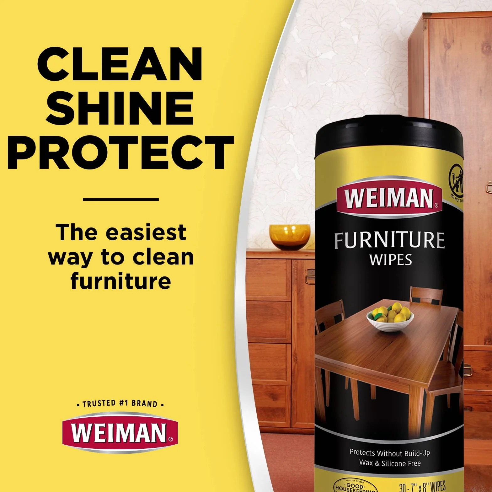 Weiman Furniture Wipes 30 Count UVX-15 Surface Safe