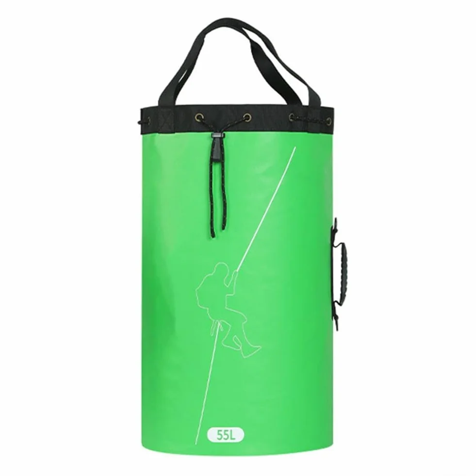 Bolsa de cuerda de 30L/45L/55L de capacidad para senderismo y espeleología, hecha de material impermeable y resistente al desgaste (45L negro)