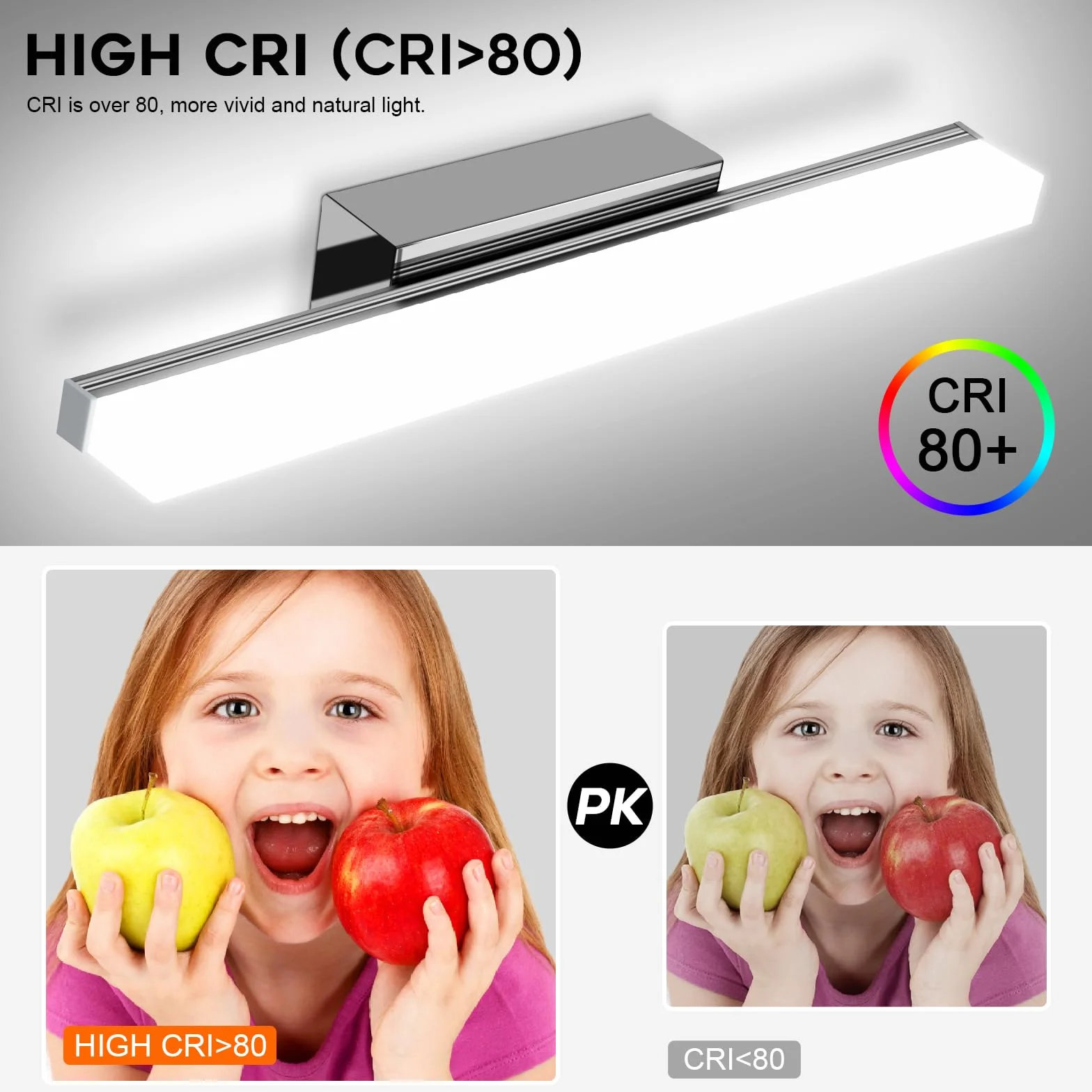 Kingwen Lámpara LED de Espejo 8W 40cm Blanco Frío 6500K IP44 230V