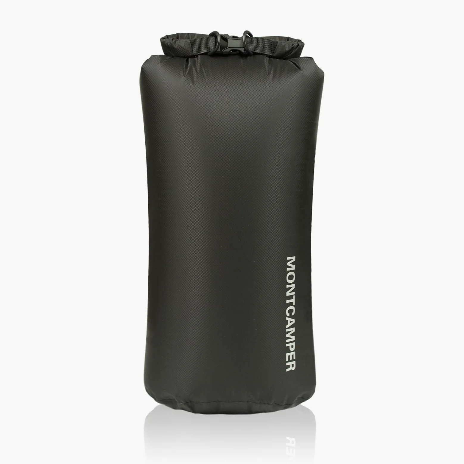 Bolsa seca impermeable de 20 L, nailon 30D, con revestimiento de poliuretano, almacenamiento ligero resistente al agua para kayak, camping, senderismo, pesca y playa (negro)