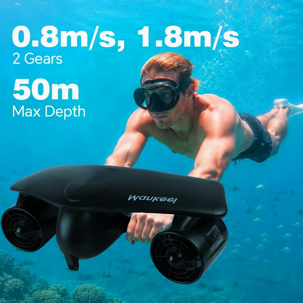 Patinete Eléctrico Subacuático – Mankeel Dual Motores con Soporte para cámara de acción para niños y Adultos, Patinete acuático Impermeable de 50 m para Buceo, esnórquel