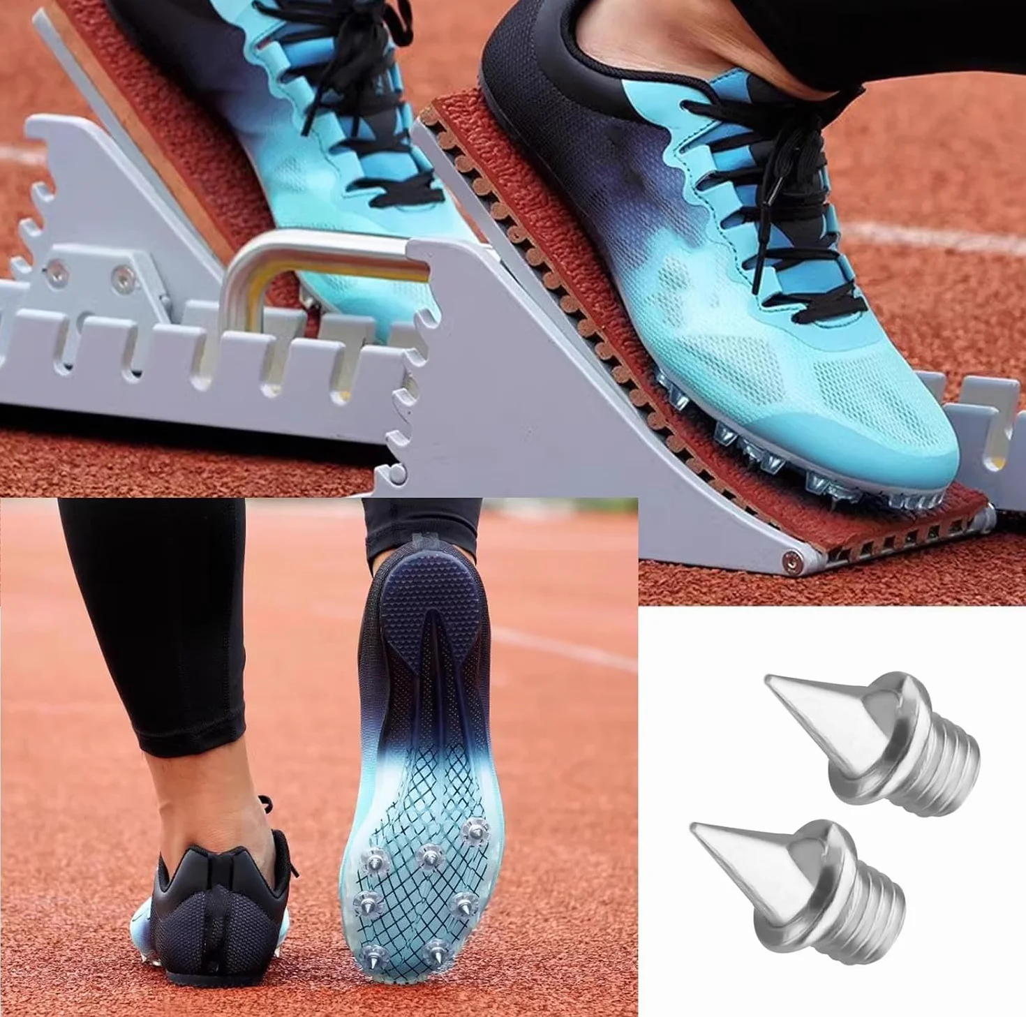 50 clavos de 6 mm de punta – Picos de repuesto para zapatos de atletismo – Incluye llave de punta – Ideal para saltar, correr, senderismo y pasarela – Pinchos de plástico resistentes y