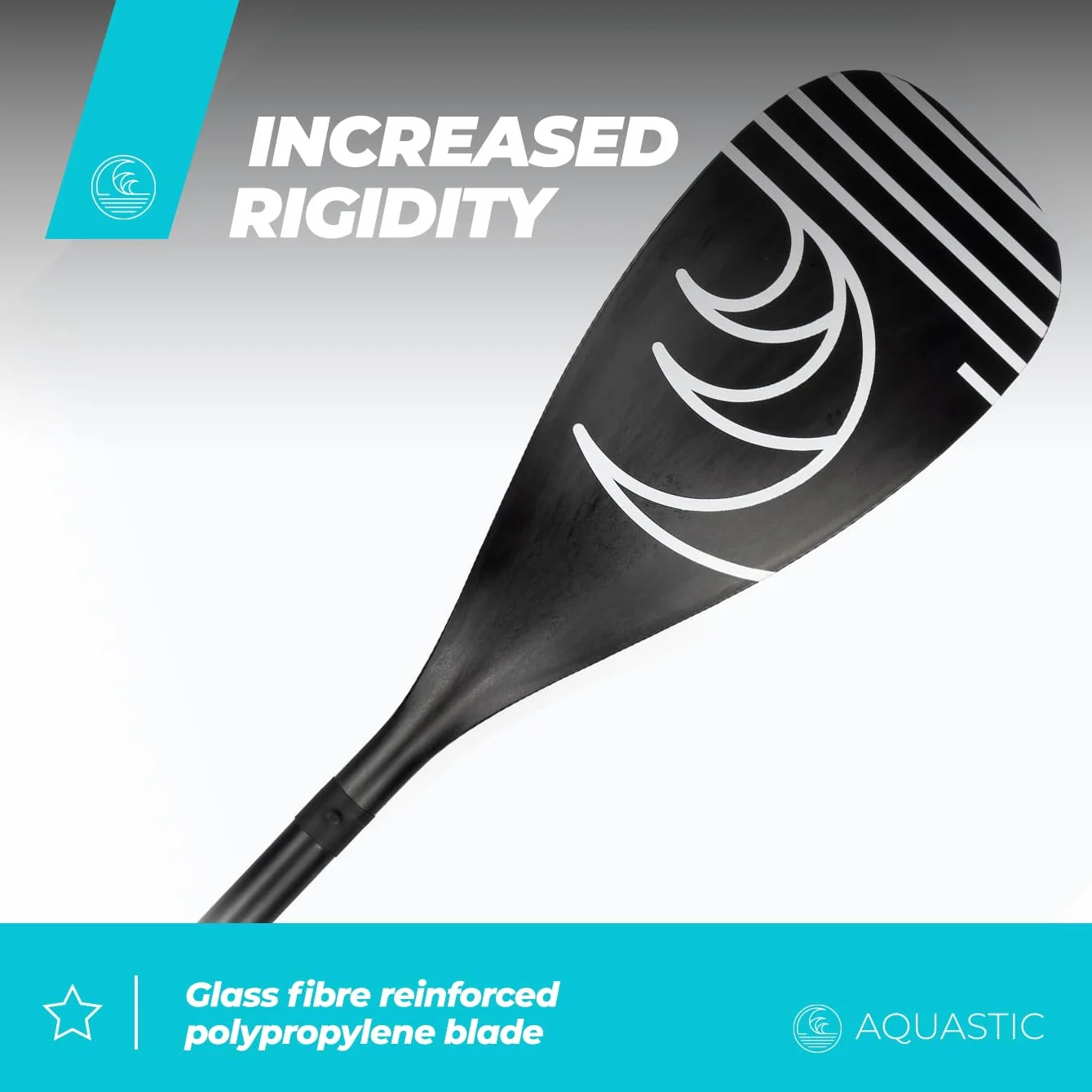 AQUASTIC, Remo Sup AQS-SPD de 3 Piezas Ajustable de Aluminio Reforzado con Fibra de Vidrio polea Resistente Negro