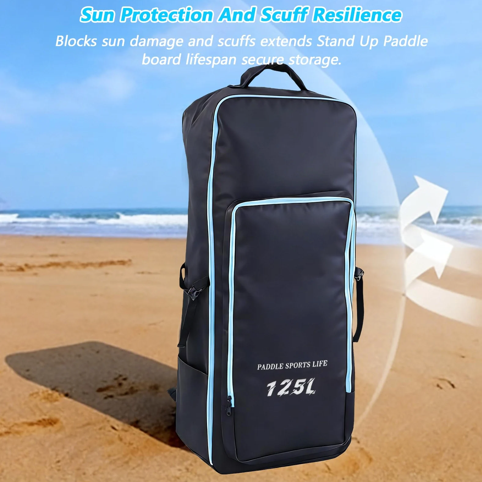Mochila Paddle Surf, Capacidad Extra Grande Bolsas de Paddleboard, Bolsas Tabla con Ruedas Oxford, Mochila Resistente con asa y Correas Ajustables para Tabla de Surf