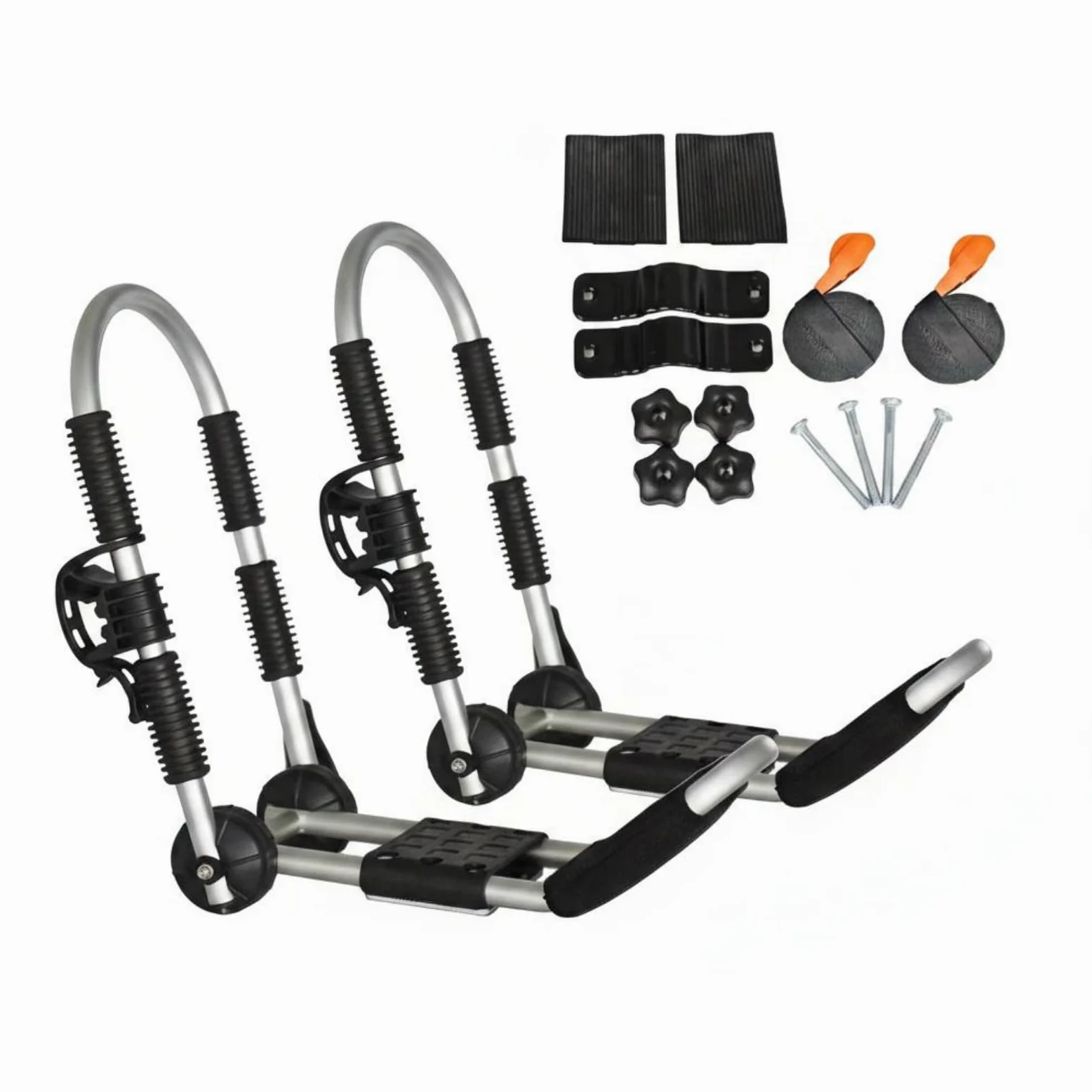 Baoblaze 2 Piezas Portaequipajes de Techo Ajustable Soporte Kayak Canoe Porta Kayak con Ajuste Fino del Ángulo y Almohadillas Protectores Adecuado para de Verano Rutas Costeras y Garaje