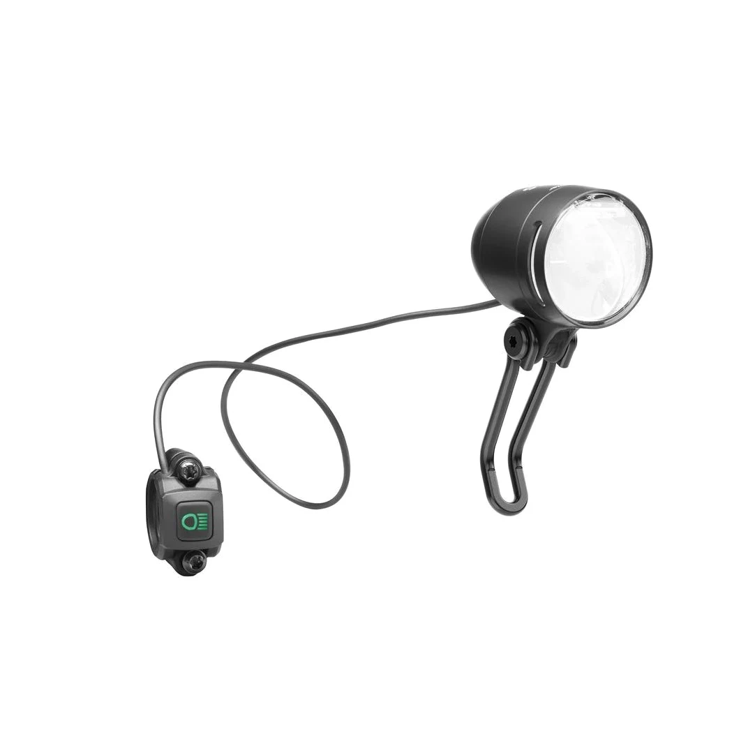 busch+müller Busch & Müller IQ-XS E-Bike High Beam - Bicicleta eléctrica (100/150 Lux, con luz Larga), Color Negro Mate